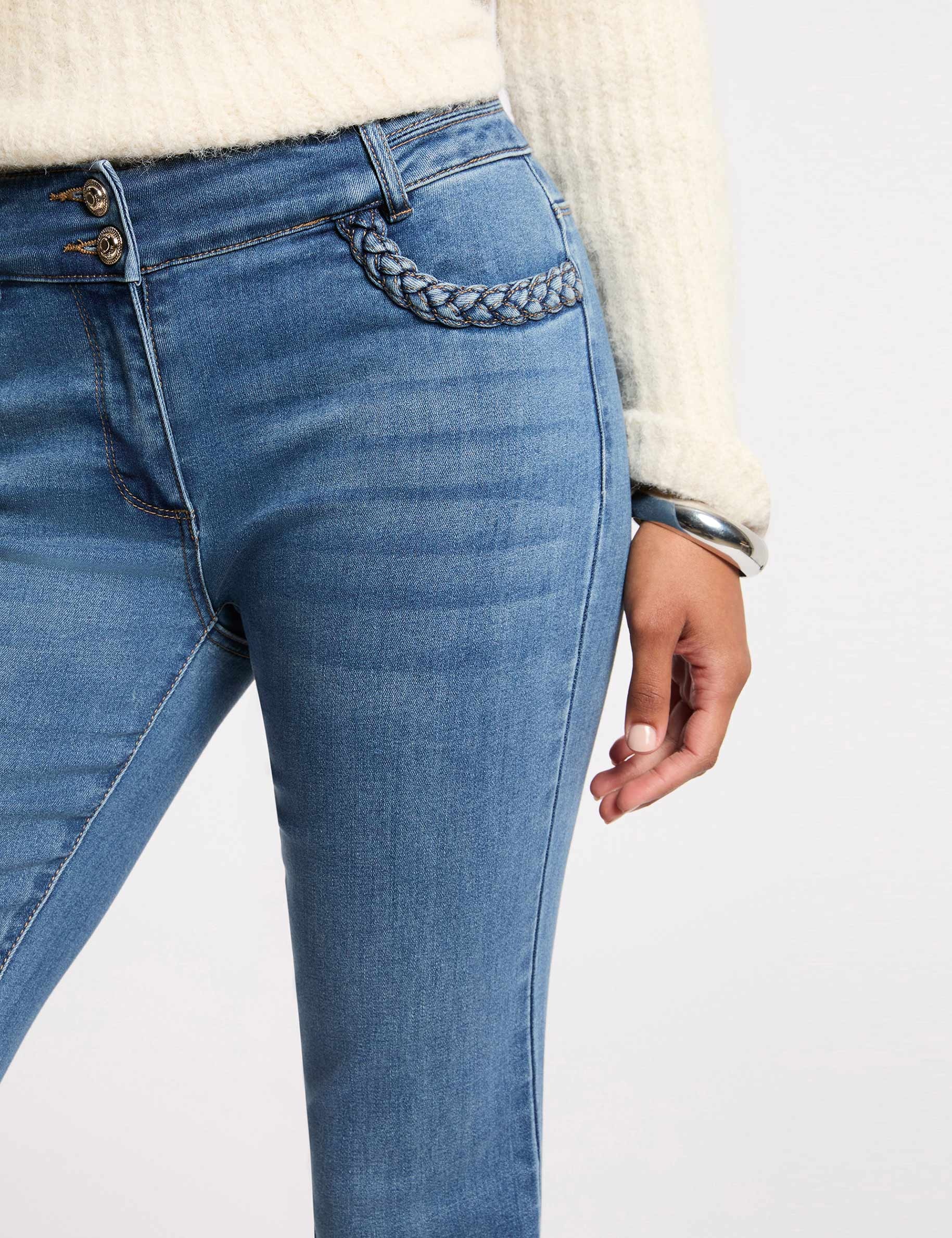 Jean bootcut tress&eacute; denim stone femme