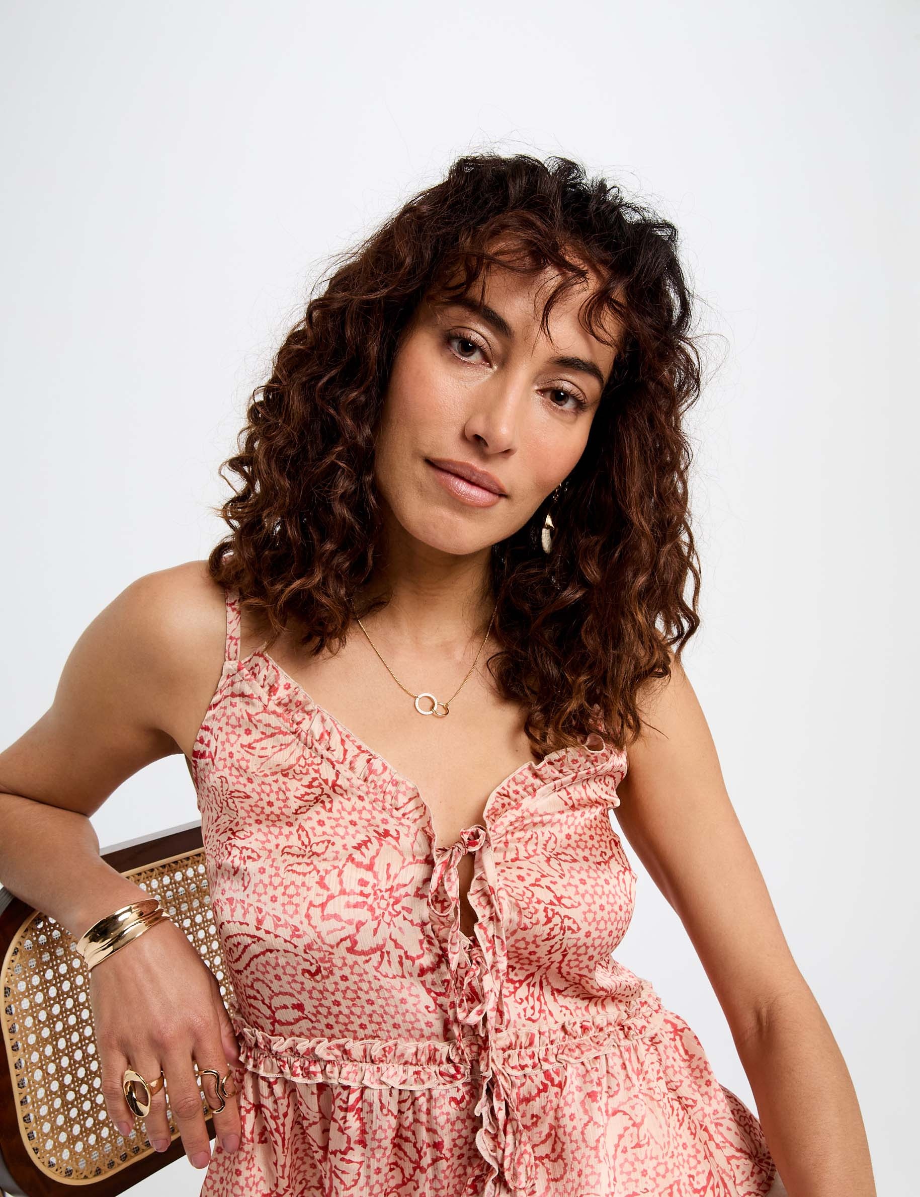 top bretelles imprime multicolore femme Top bretelles imprimé multicolore femme