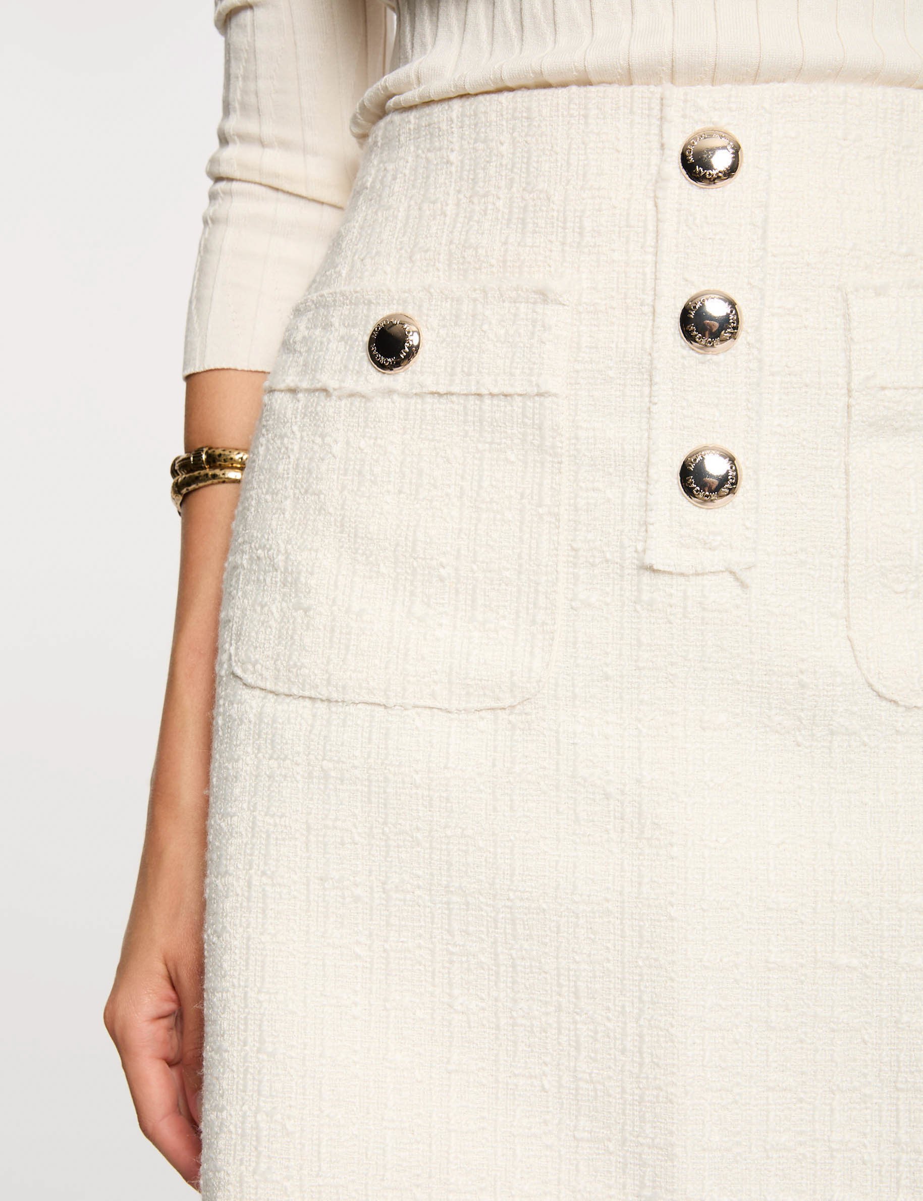 jupe courte tweed ivoire femme Jupe courte tweed ivoire femme