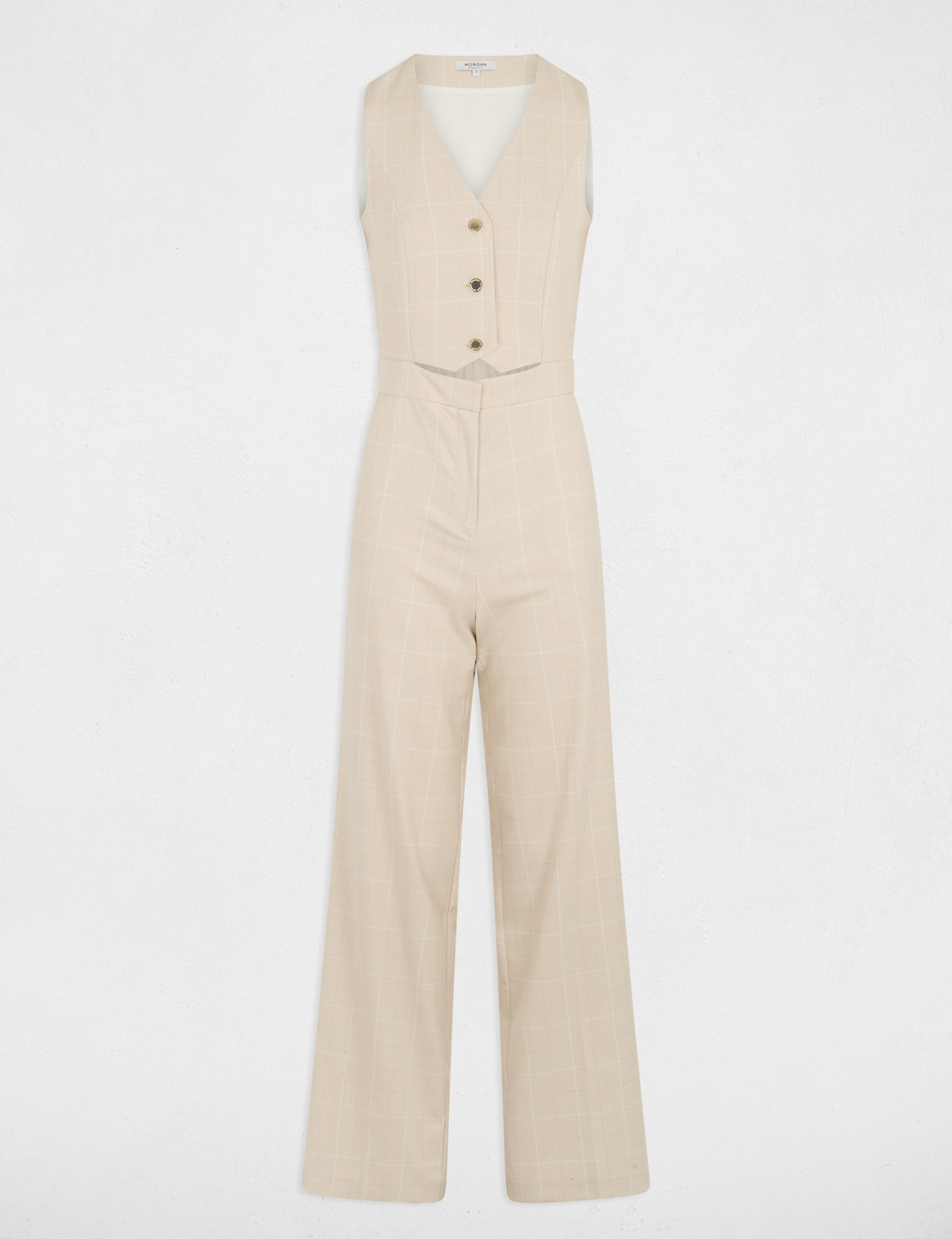 Weit geschnittener Overall beige damen
