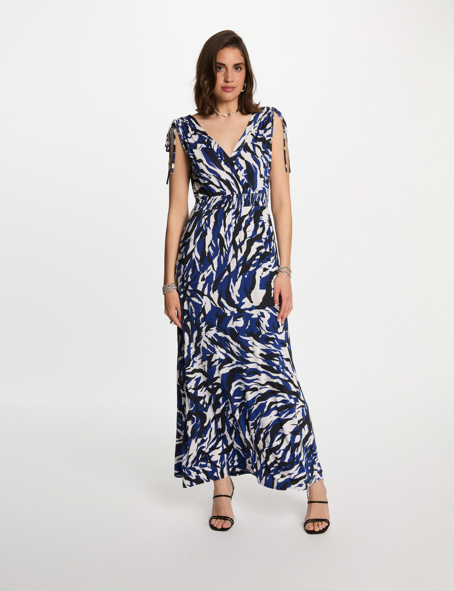 robe longue droite imprimee multicolore femme Robe longue droite imprimée multicolore femme