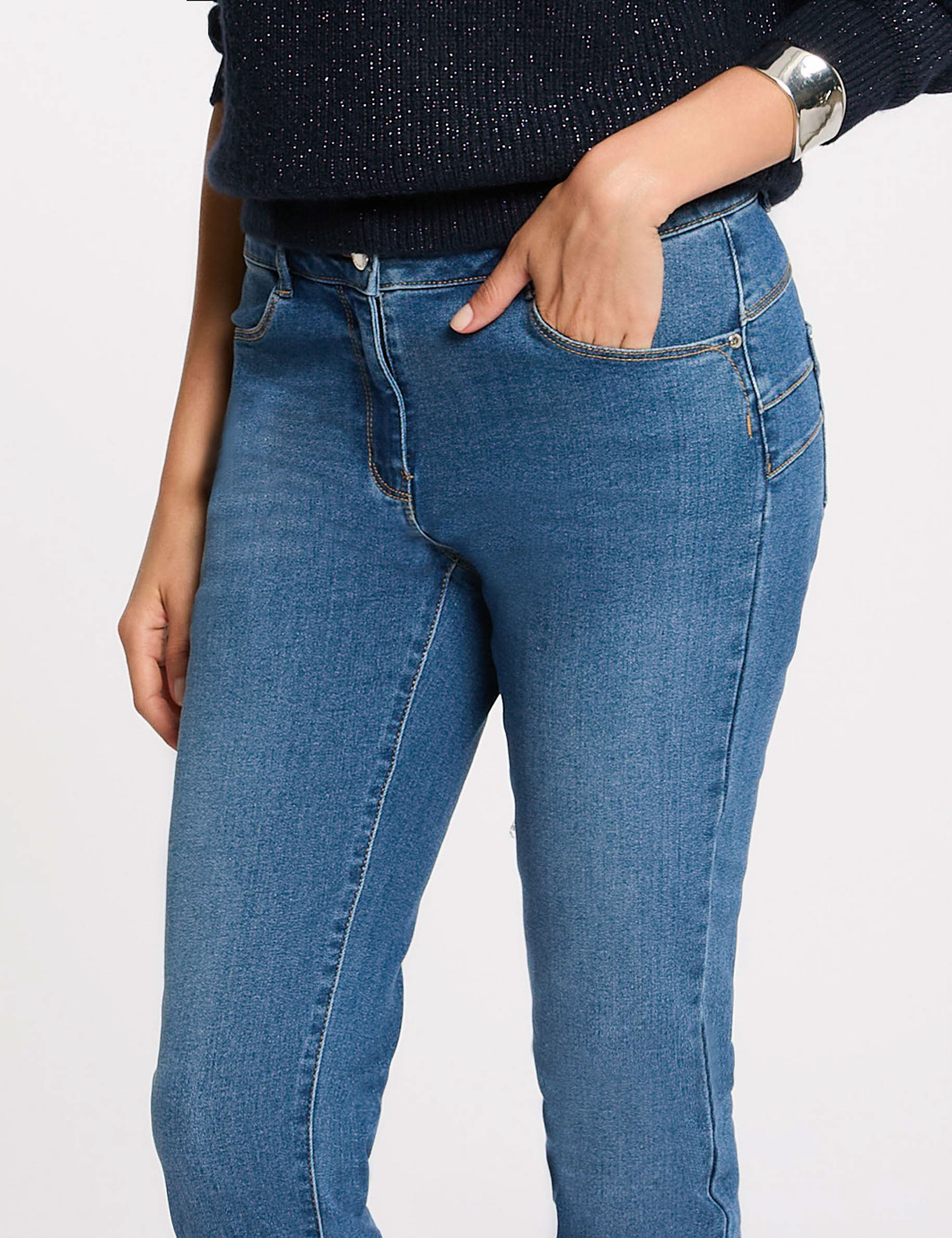 Slim Jeans in Standardgr&ouml;sse stone denim damen
