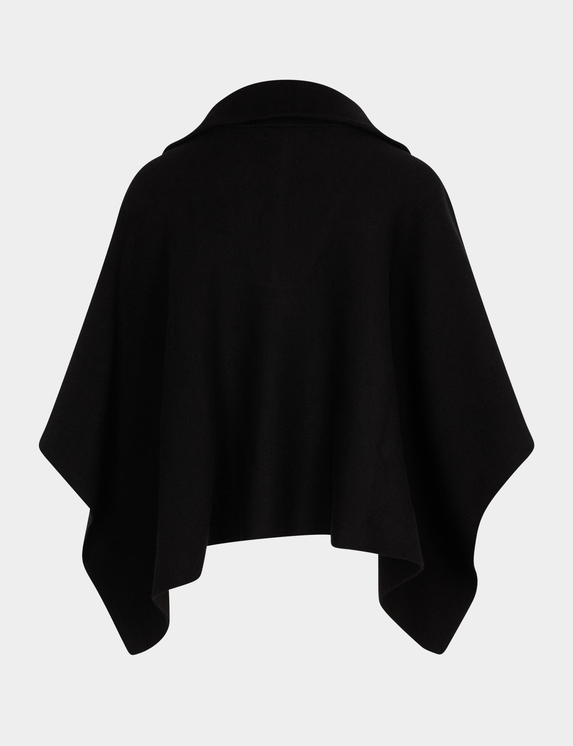 Poncho mit offenem Kragen schwarz damen