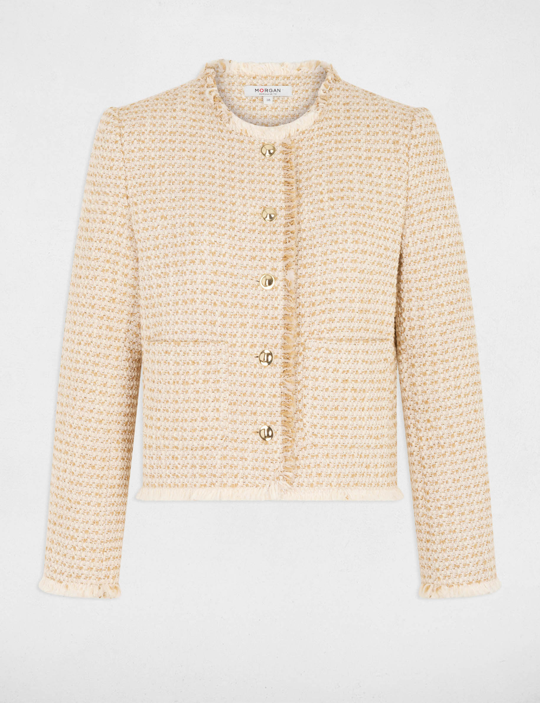 Veste tweed cropped multicolore femme