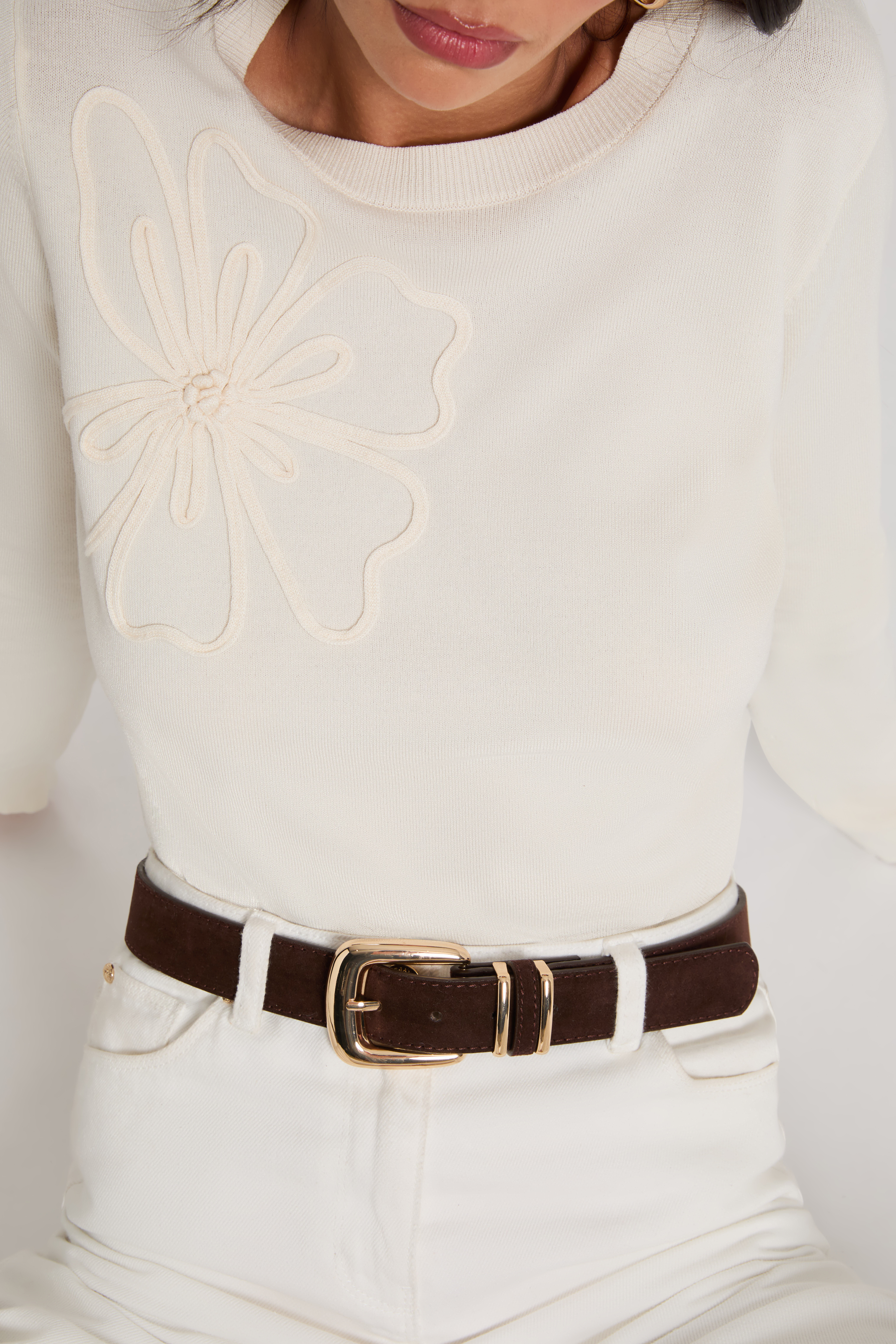 Ceinture fine similicuir marron fonc&eacute; femme