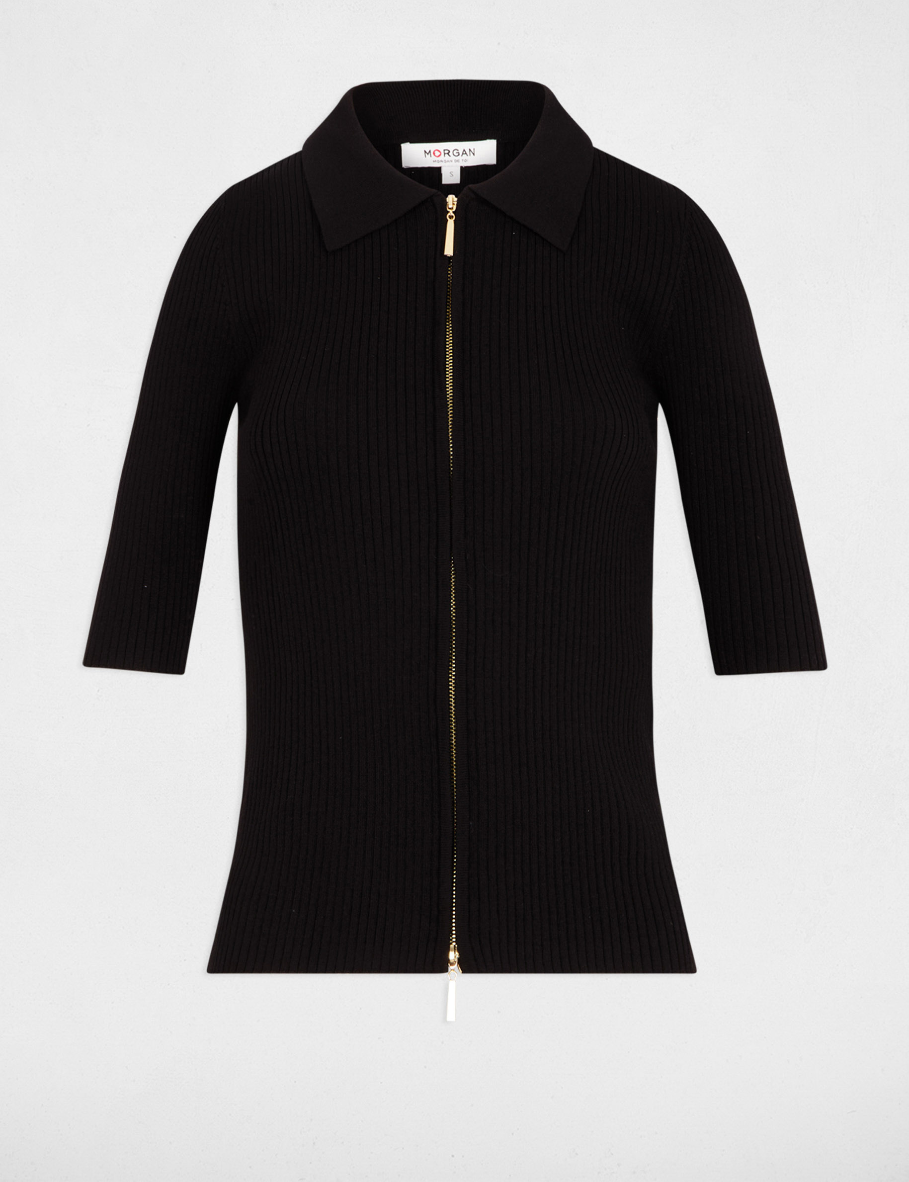 Gilet manches 3/4 noir femme