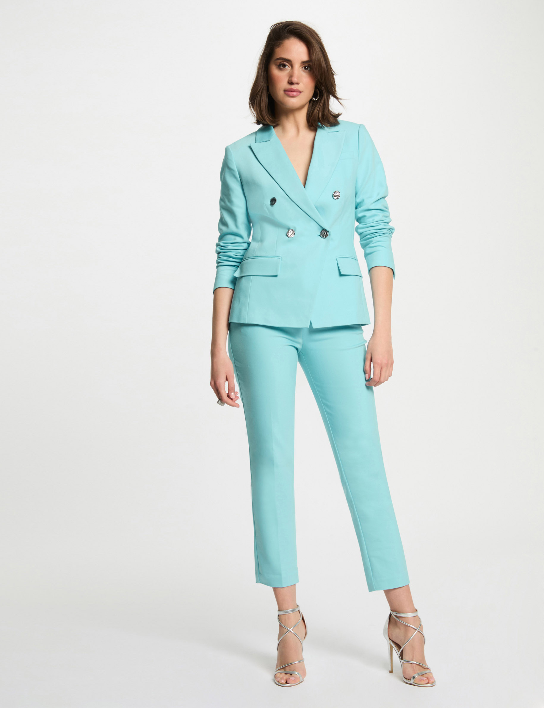 blazer mit doppelter knopfleiste himmelblau damen Blazer mit doppelter Knopfleiste himmelblau damen
