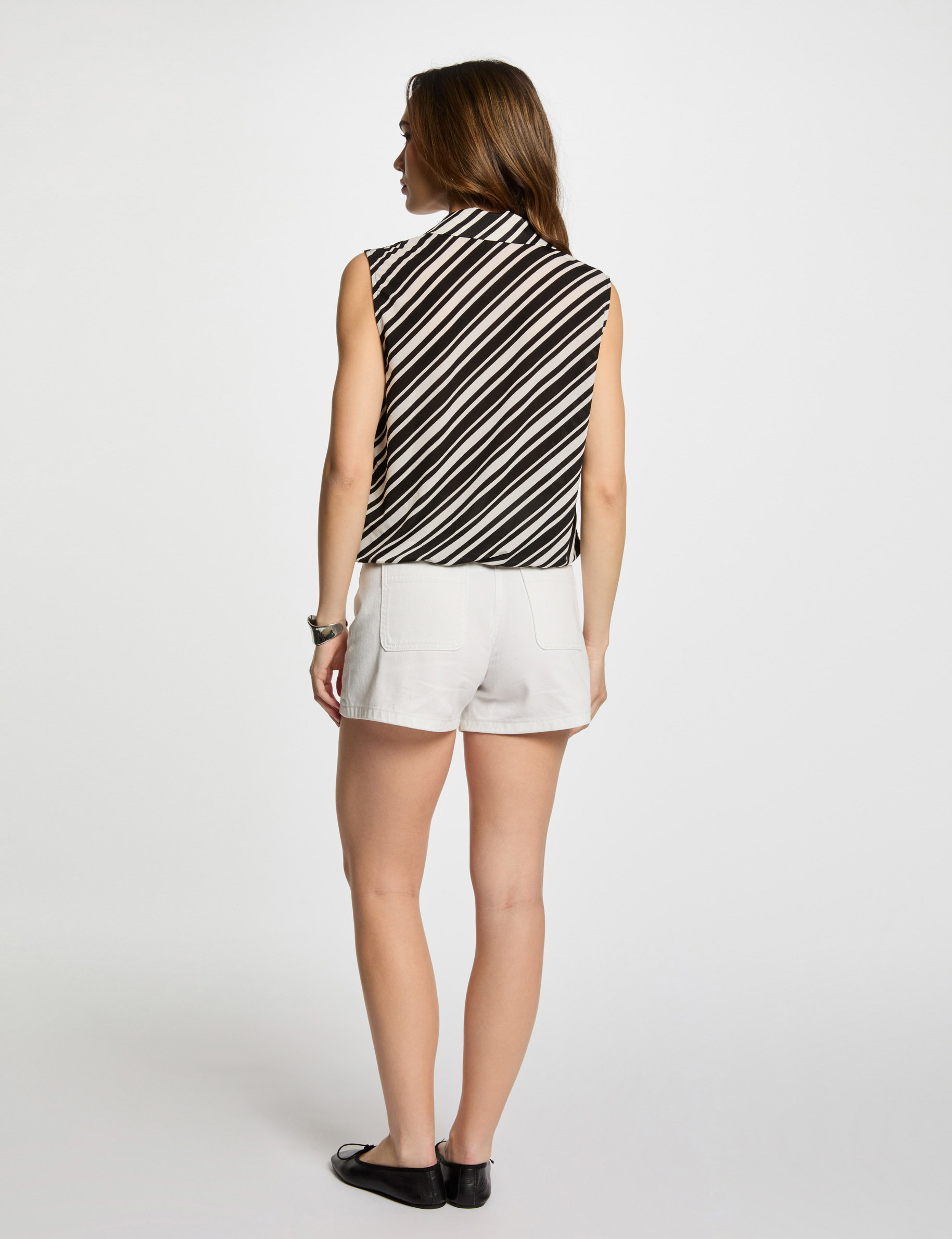 debardeur sans manches raye blanc femme Débardeur sans manches rayé blanc femme