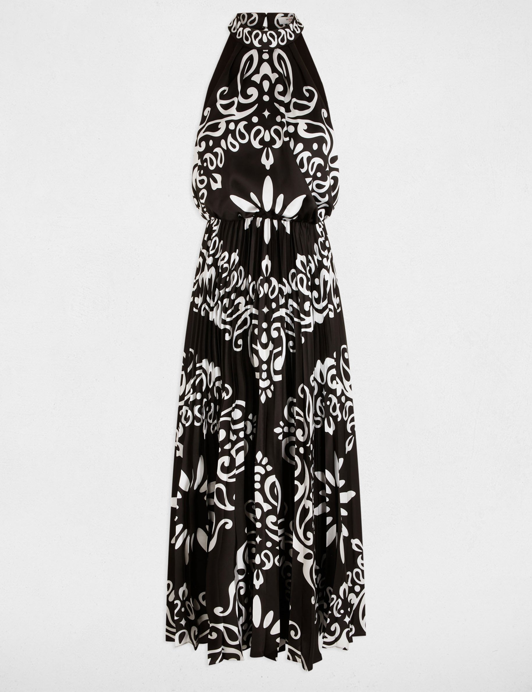 Langes Kleid mit Stehkragen mehrfarbig damen