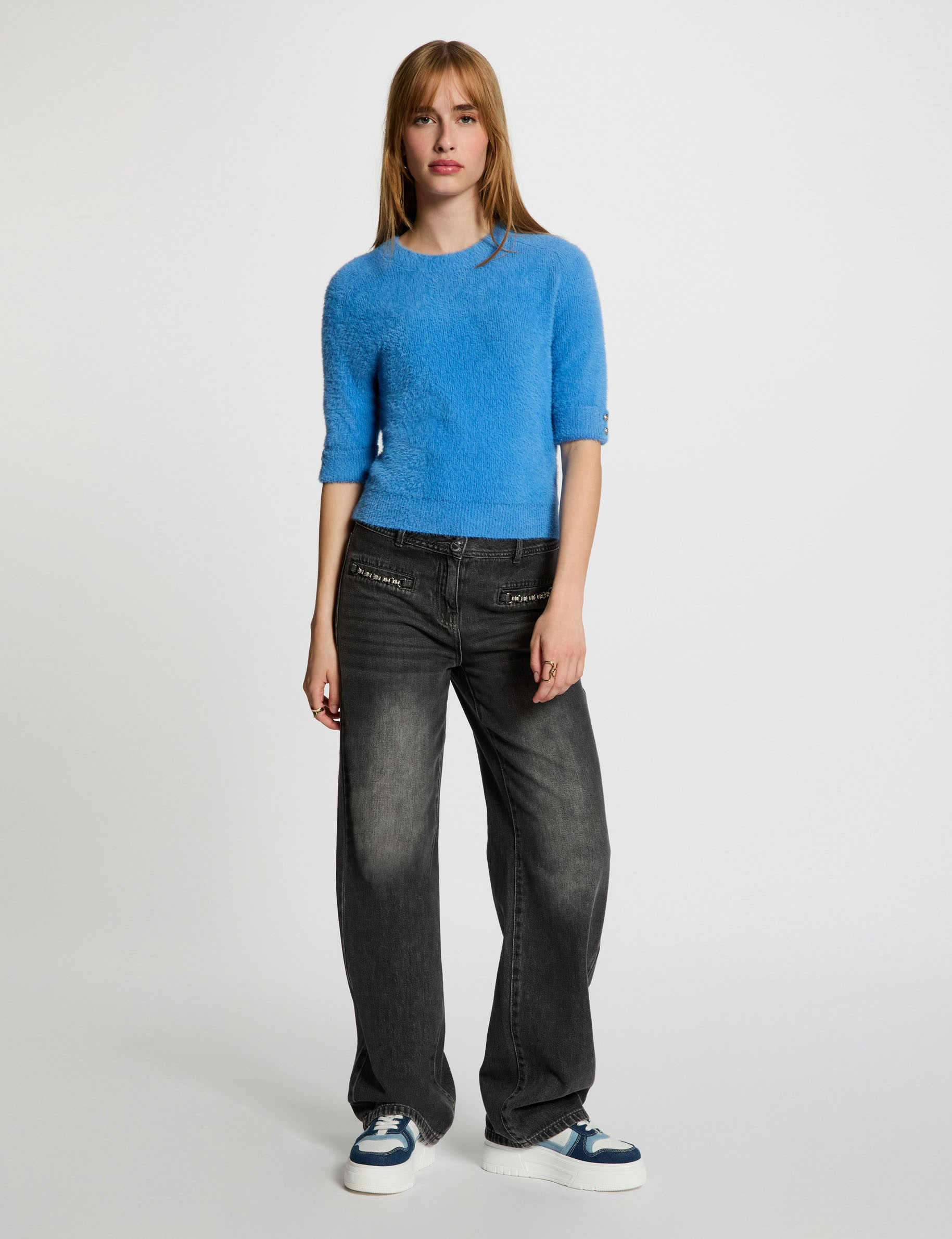 kurzarm pullover blau damen Kurzarm-Pullover blau damen