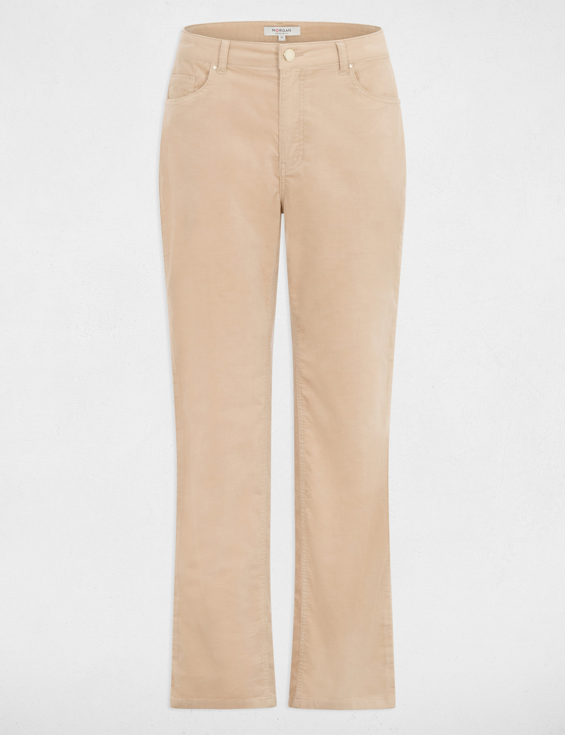 Gerade hochgeschnittene Hose naturfarben damen