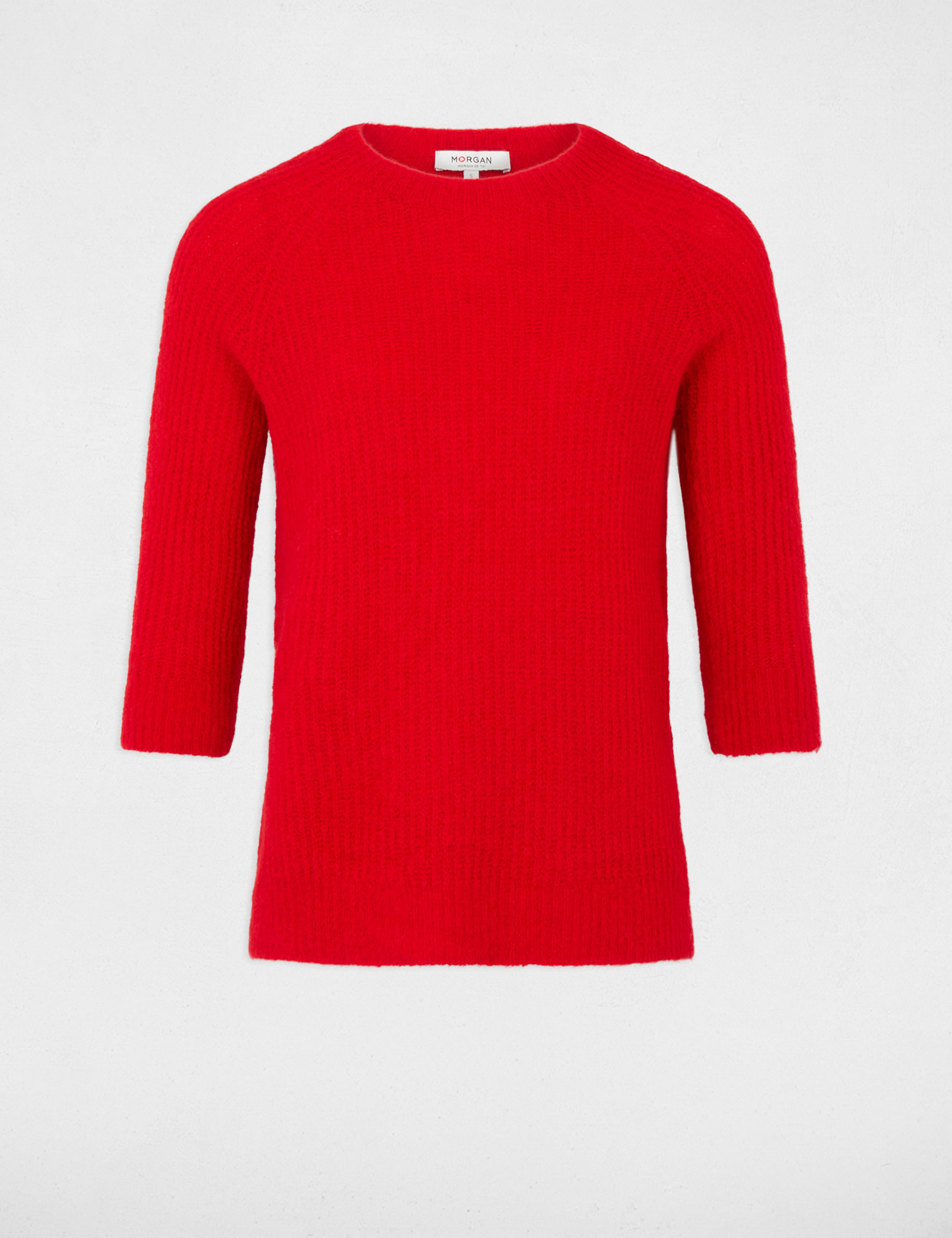 Flauschiger Strickpullover rot damen