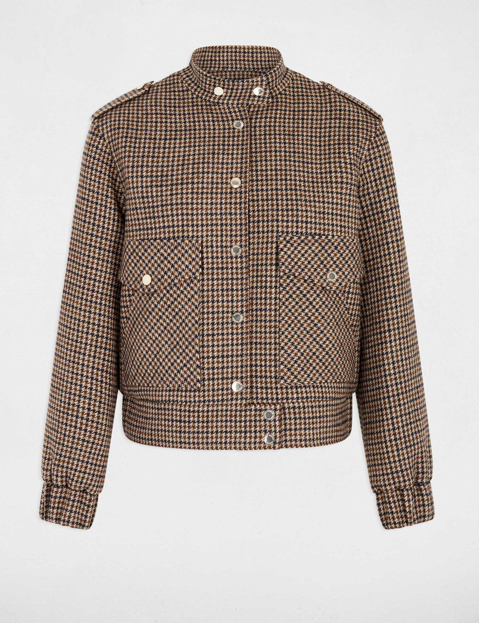 Tweedjacke mit Mao-Kragen mehrfarbig damen