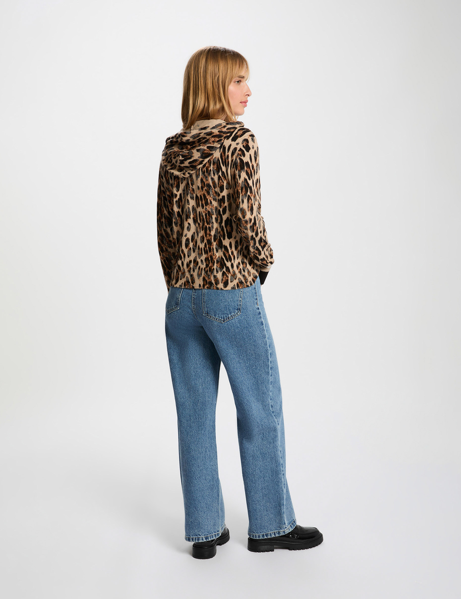 Gerader Hoodie-Pullover mehrfarbig damen