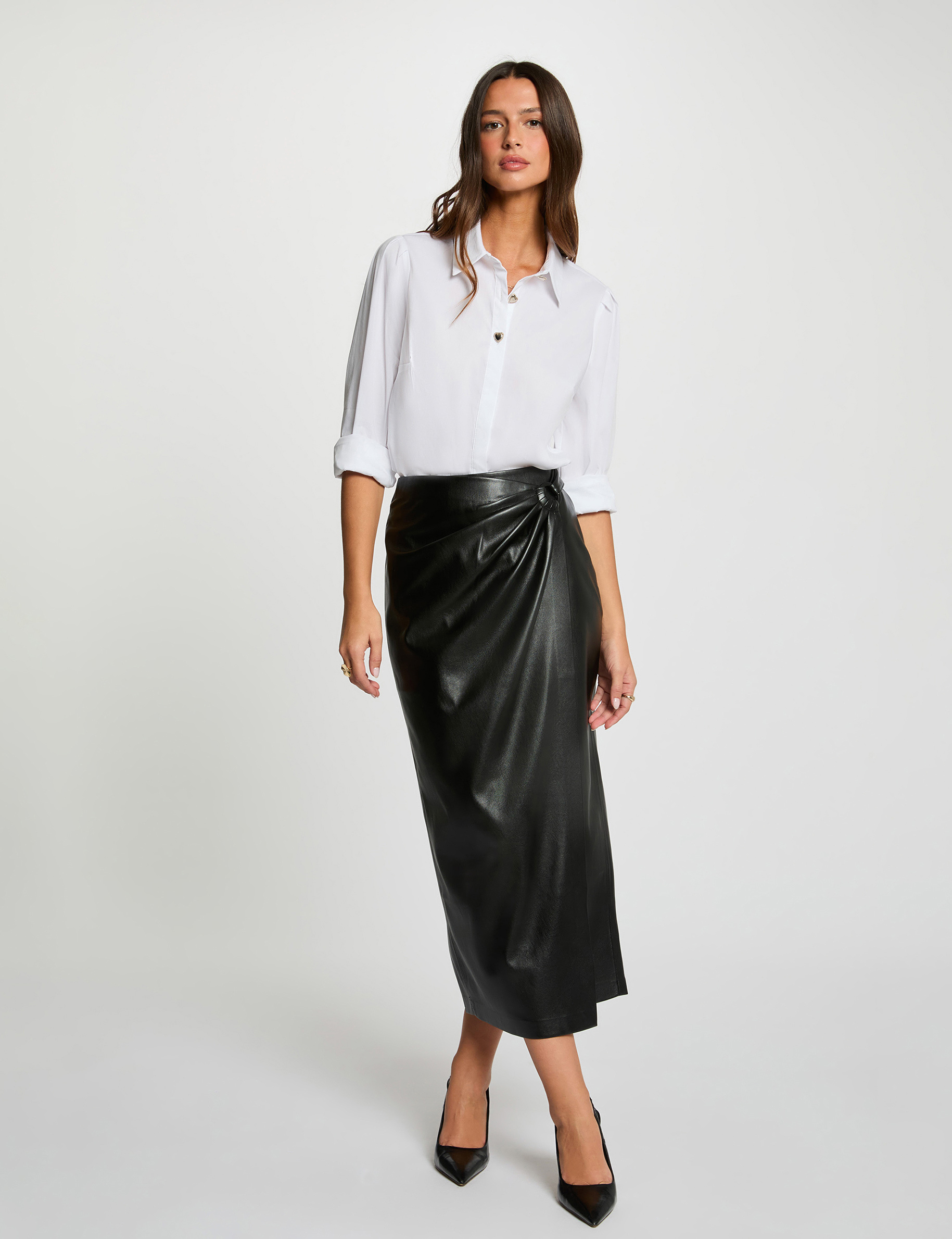 Wickelrock lang schwarz damen