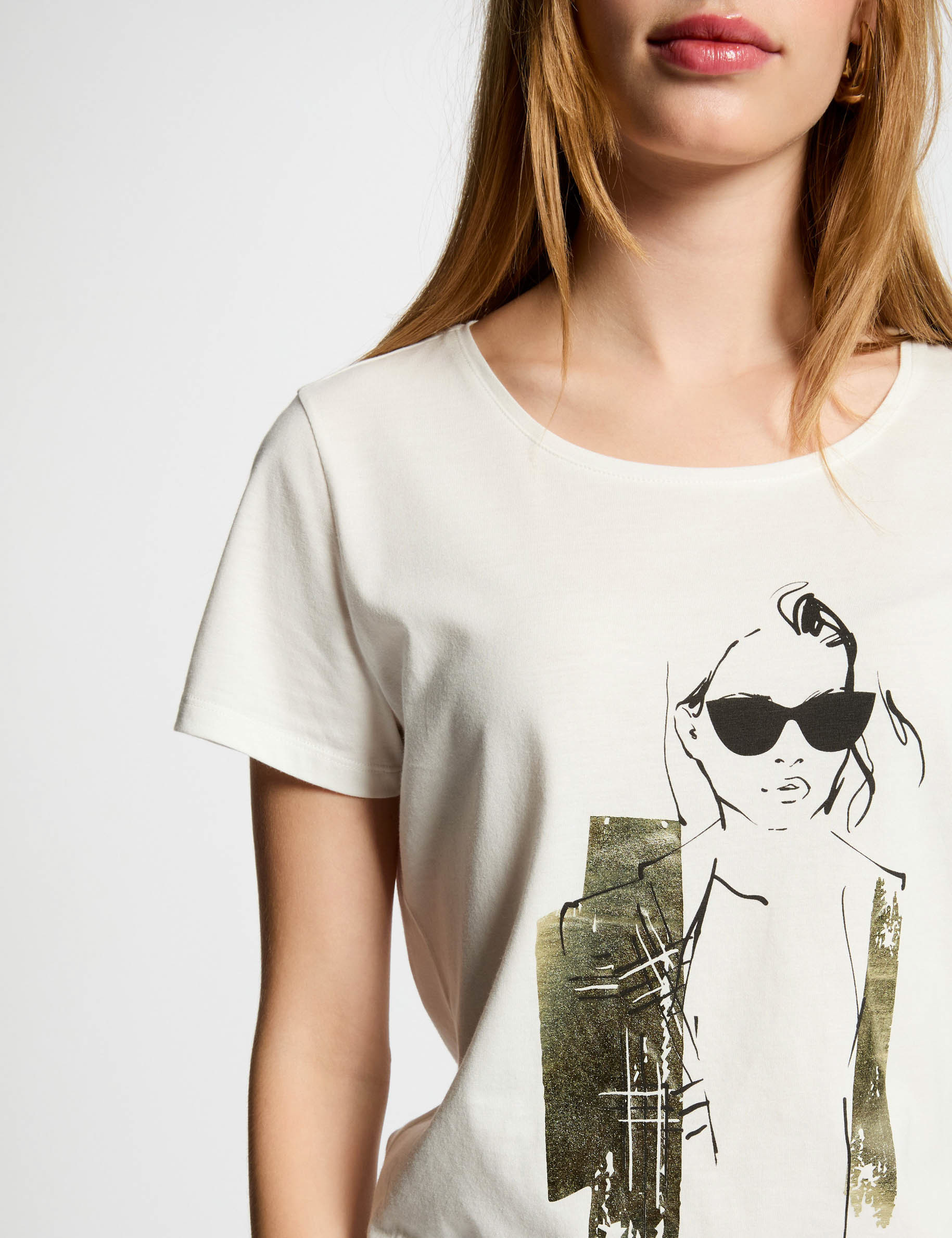 T-shirt mit Aufschrift weiss damen