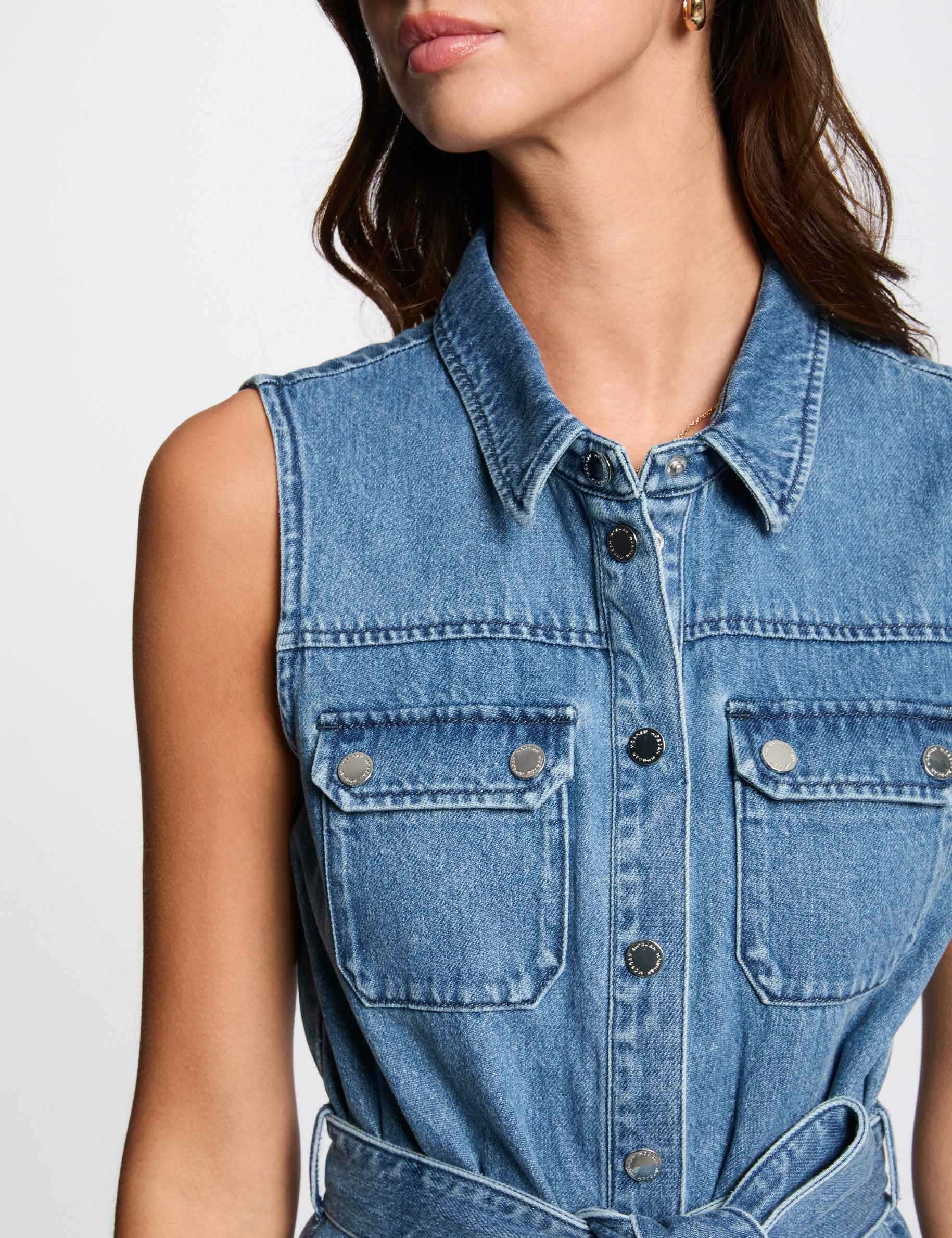 midi a linien kleid aus denim stone denim damen Midi-A-Linien-Kleid aus Denim stone denim damen