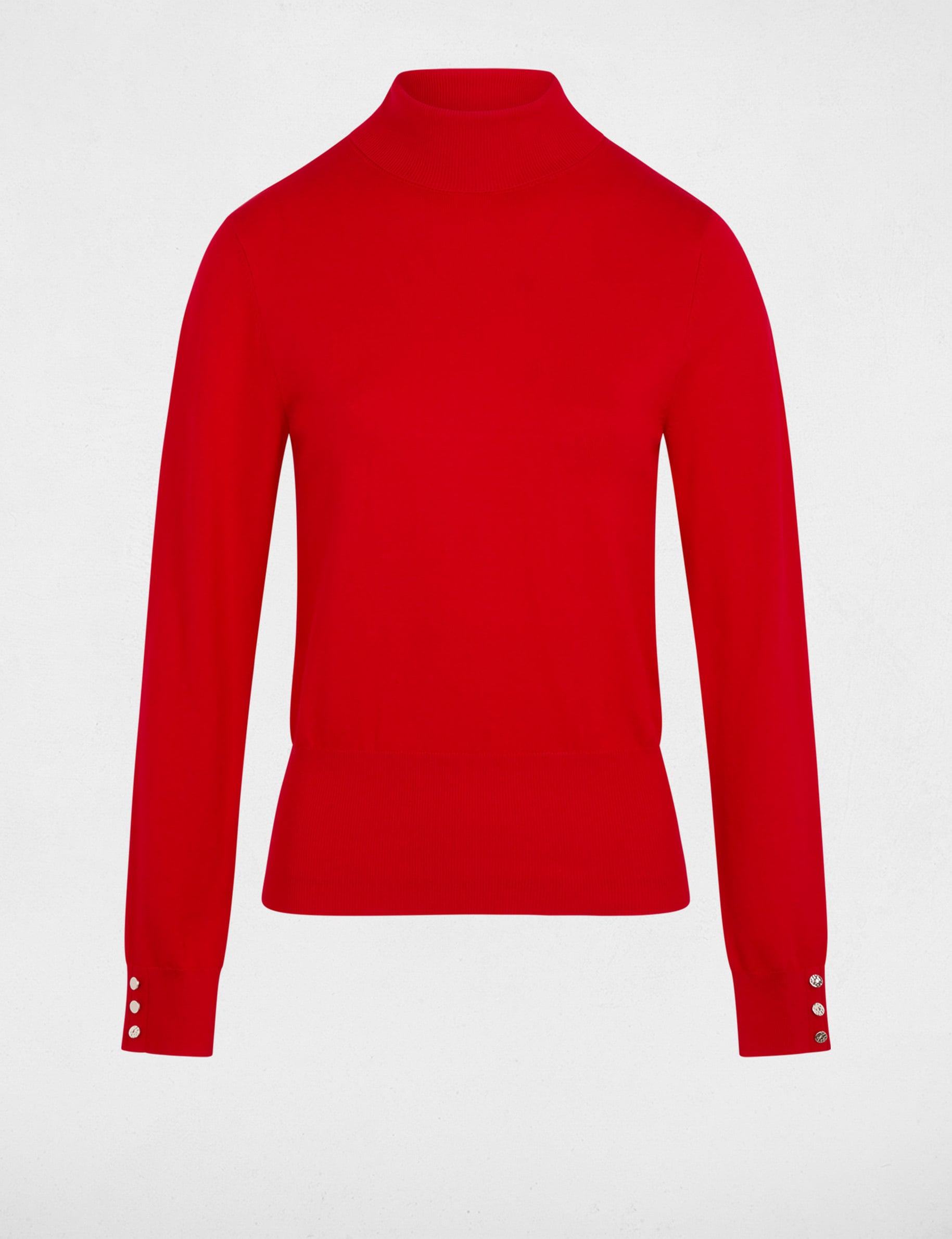 Pull col roul&eacute; rouge femme