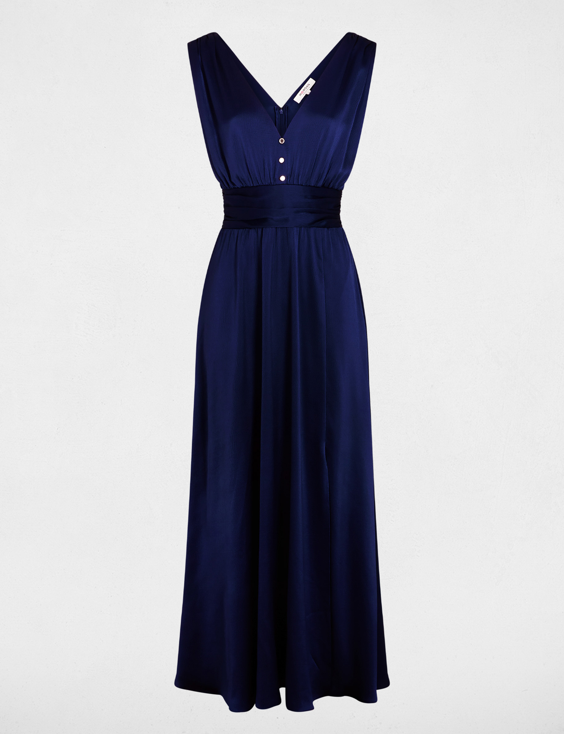 Langes, flie&szlig;endes Kleid marineblau damen