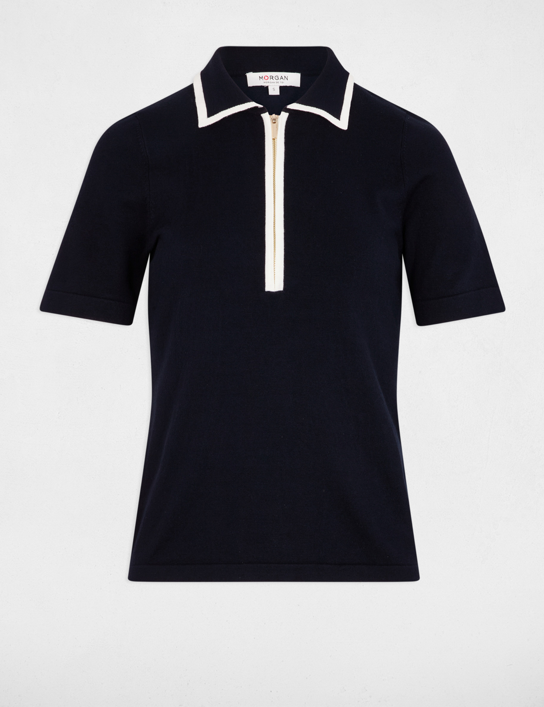 poloshirt mit reiverschluss marineblau damen Poloshirt mit Reißverschluss marineblau damen