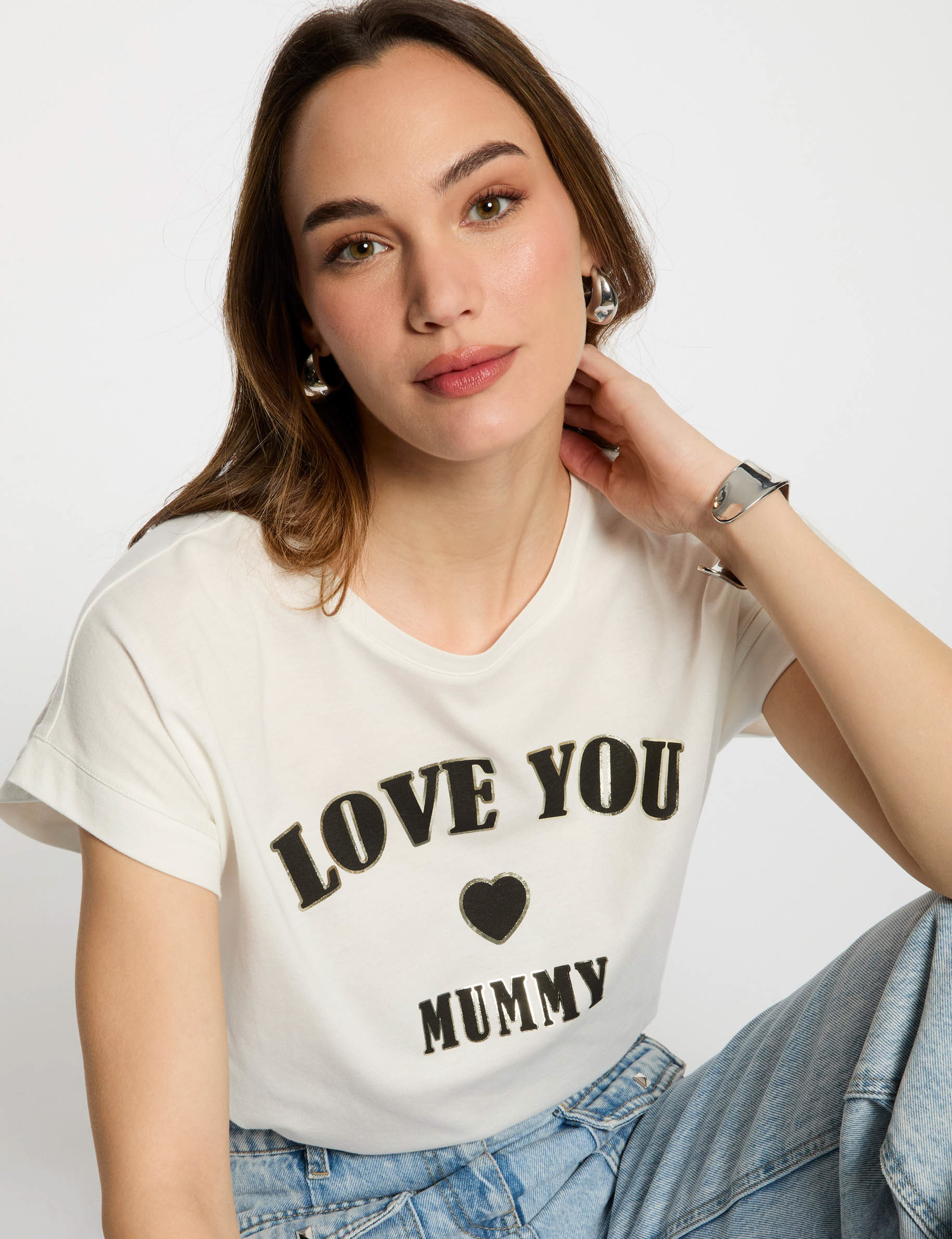 t shirt mit aufschrift weiss damen T-shirt mit Aufschrift weiss damen