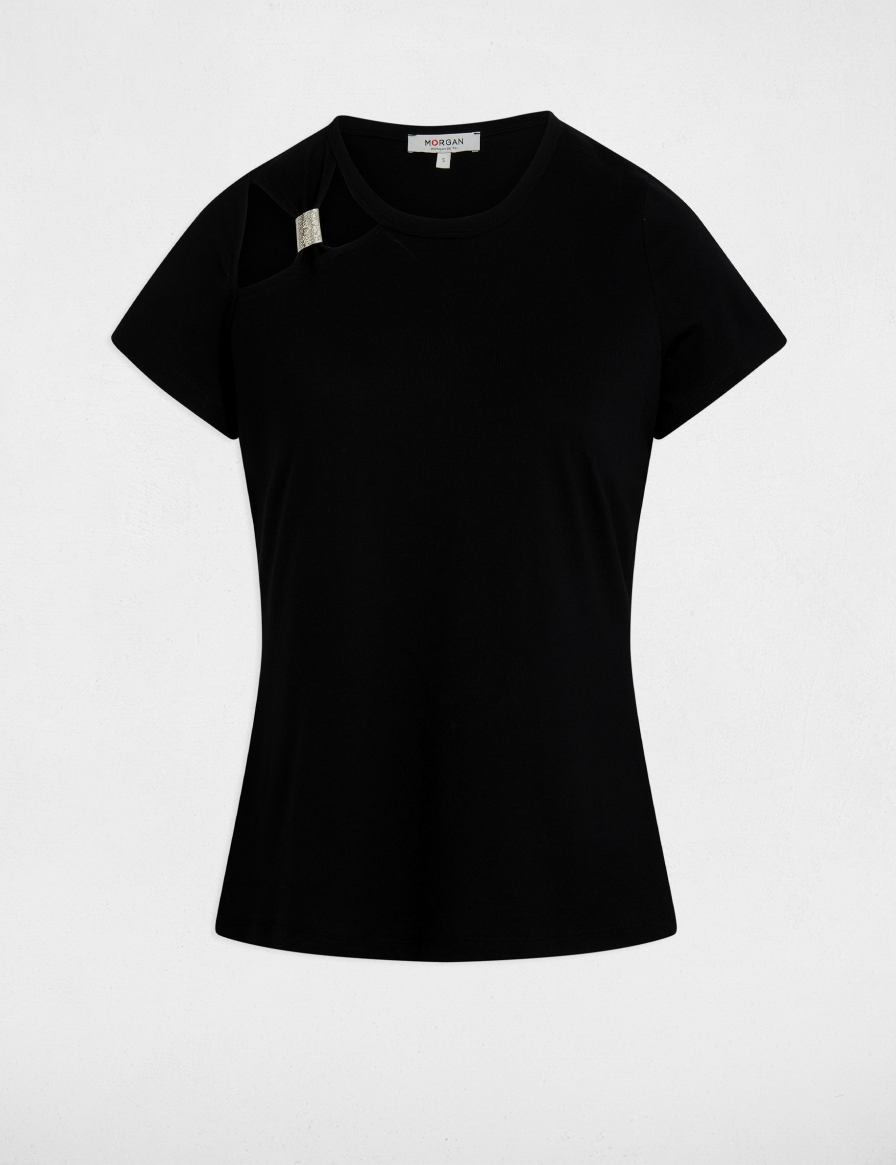t shirt manches courtes noir femme T-shirt manches courtes noir femme