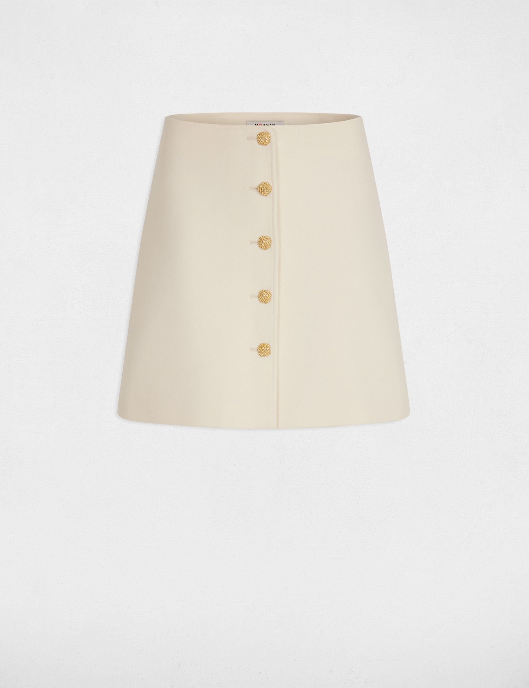 Jupe courte ajust&eacute;e ivoire femme