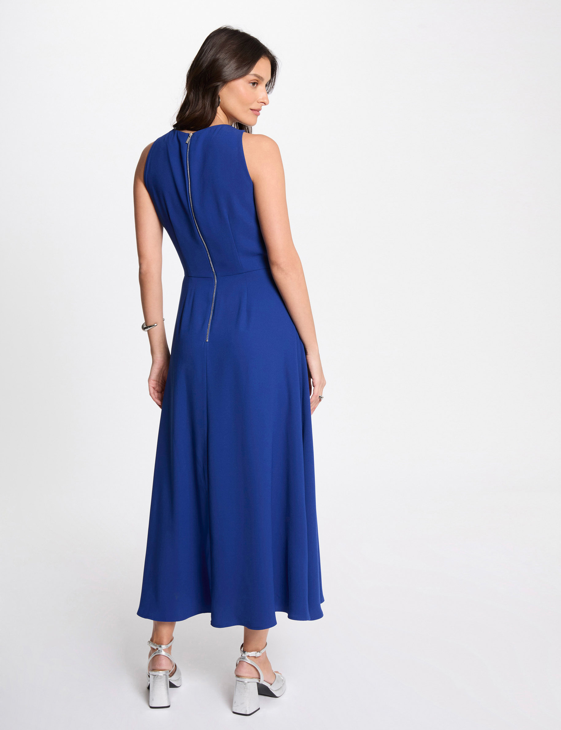langes flieendes ausgestelltes kleid elektrisch blau damen Langes, fließendes, ausgestelltes Kleid elektrisch blau damen