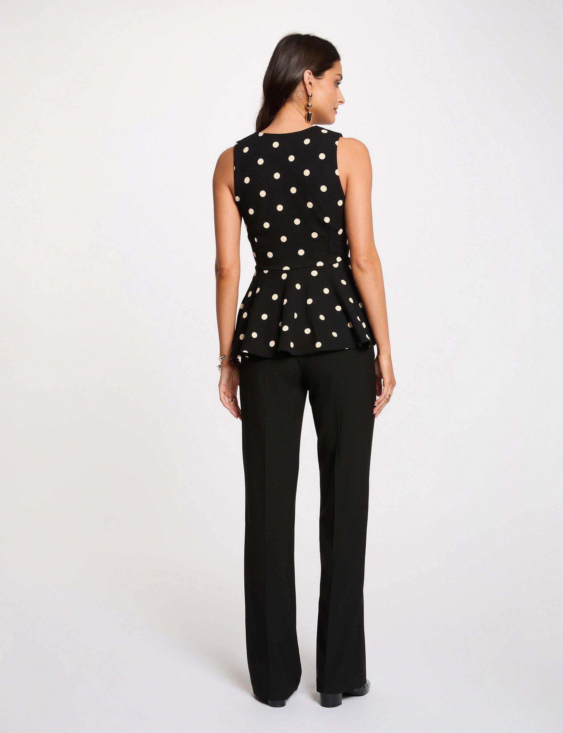 Tailliertes V-Ausschnitt-Top weiss damen