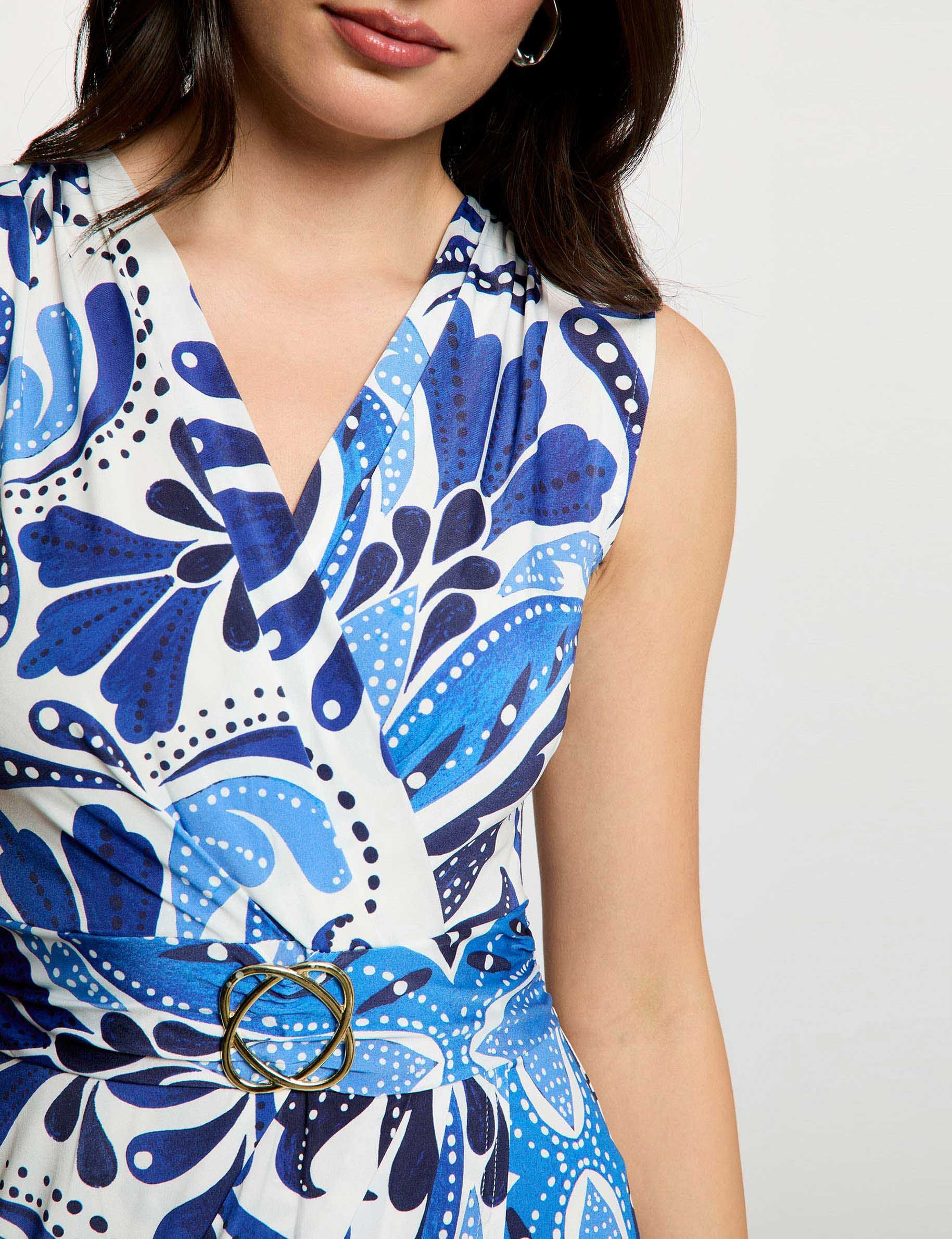 Kurzes Kleid mit Ausschnitt mehrfarbig damen