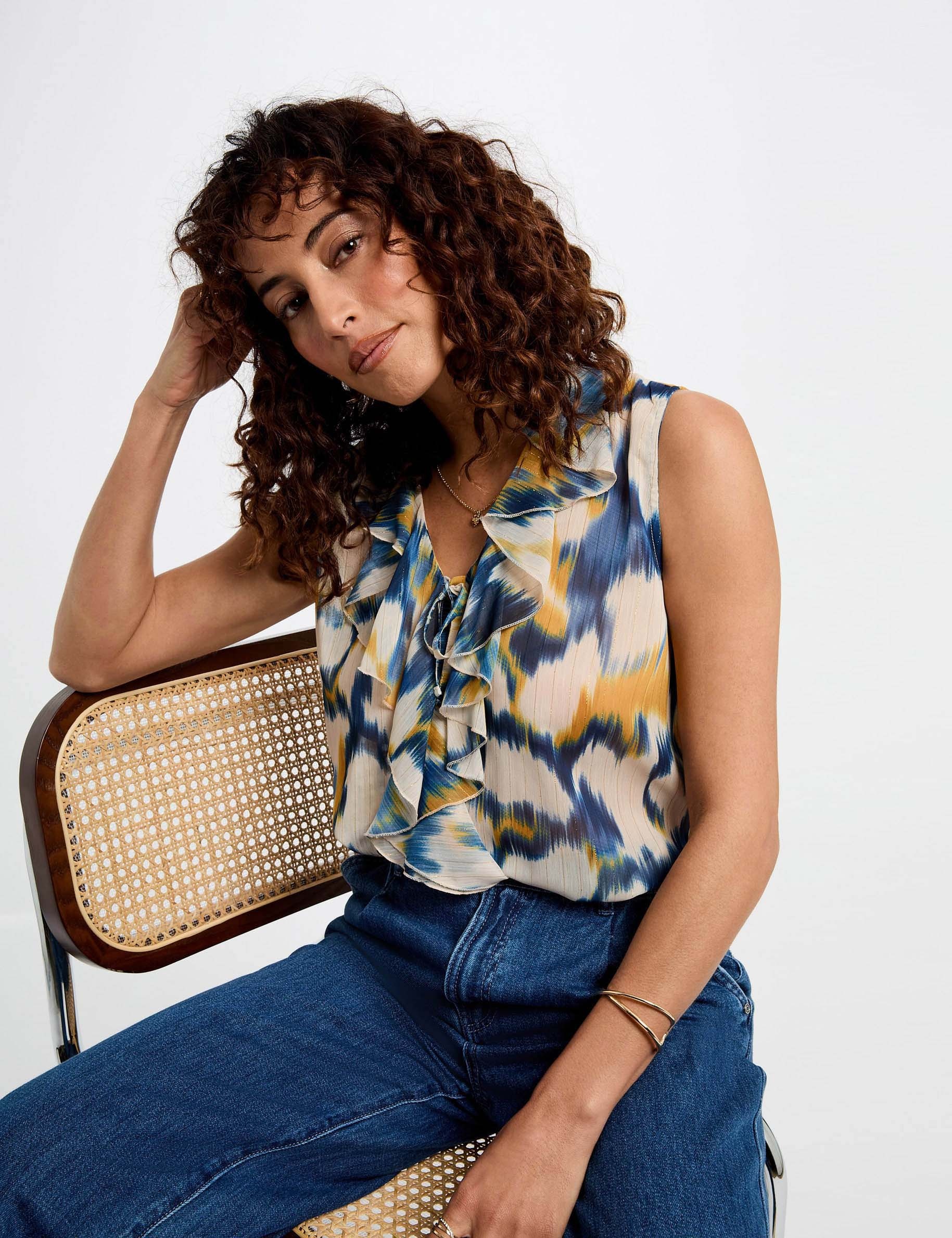 blouse sans manches multicolore femme Blouse sans manches multicolore femme