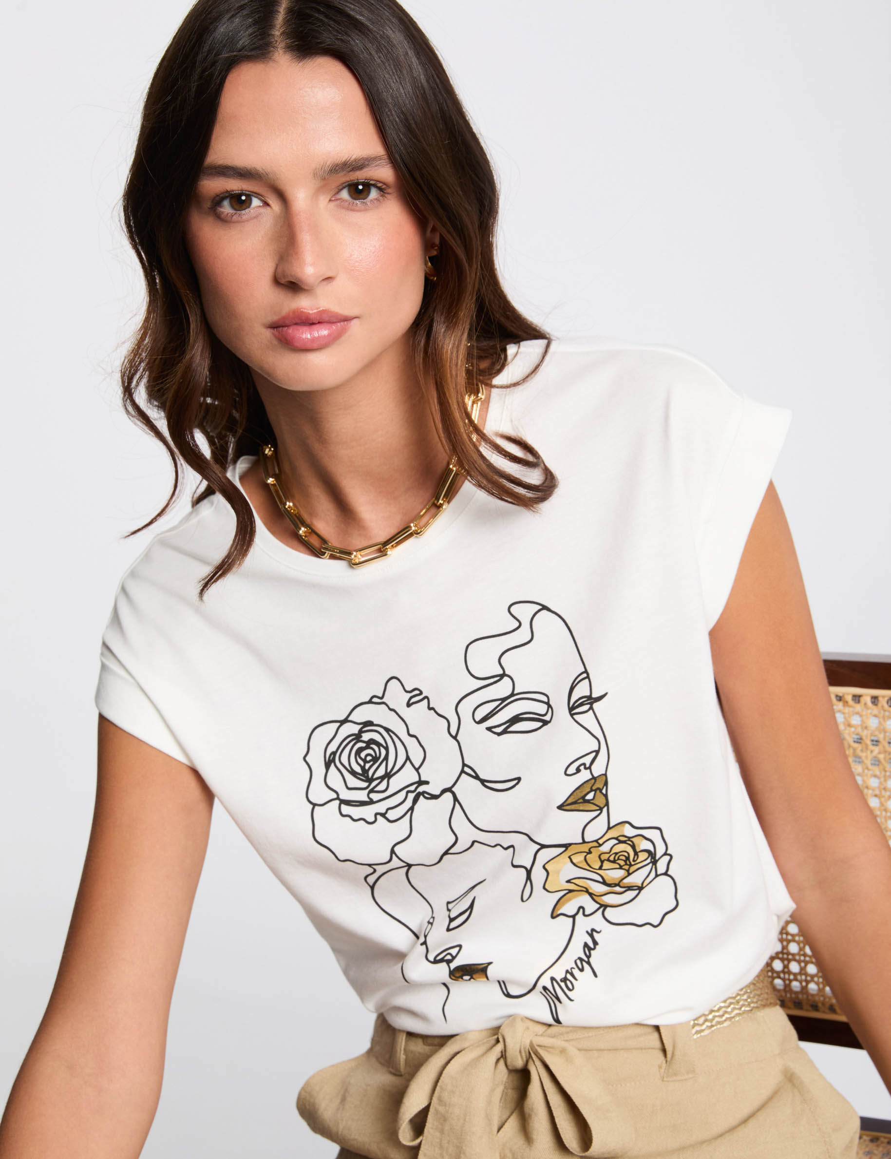 t shirt inscription blanc femme T-shirt � inscription blanc femme