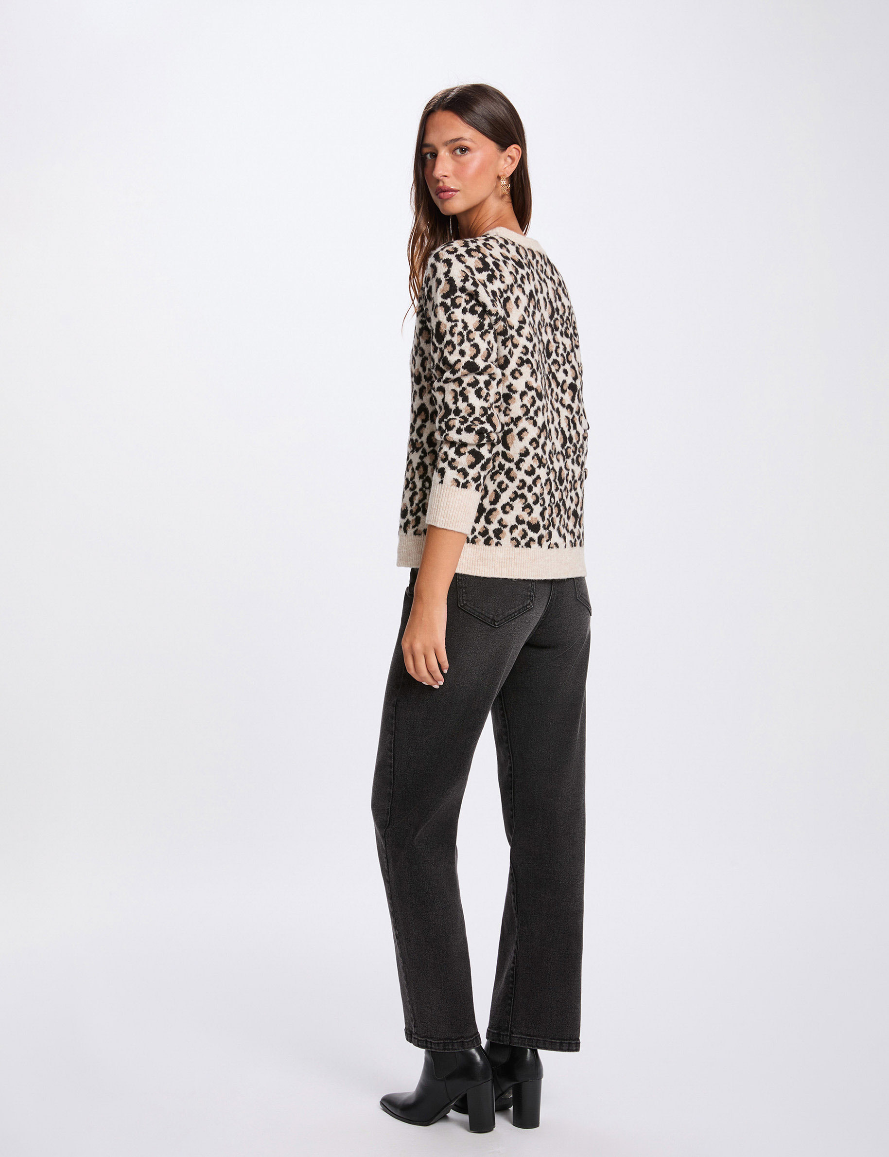 Dicker Pullover mit Rundhalsausschnitt mehrfarbig damen