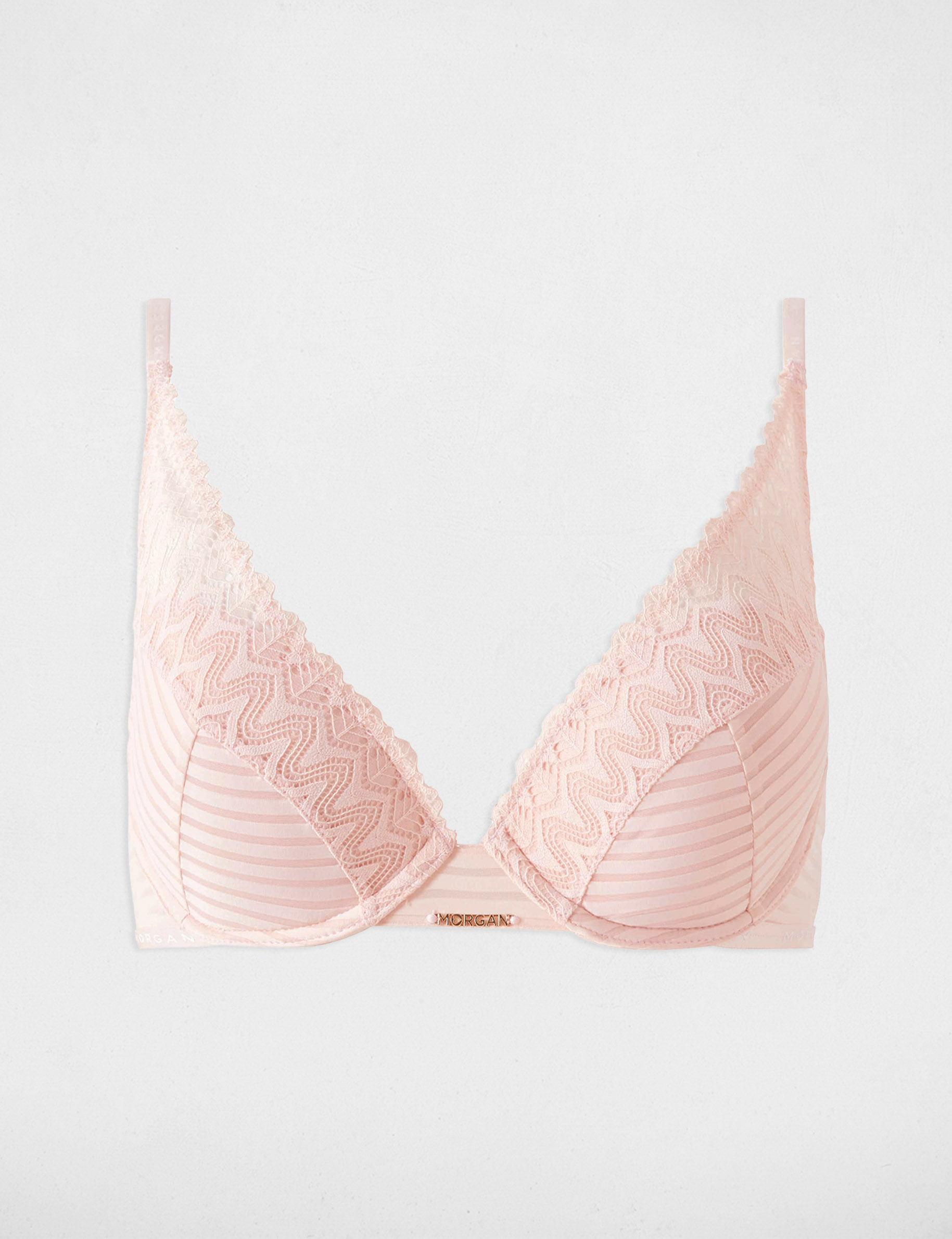 Soutien-gorge dentelle coques rose pale femme