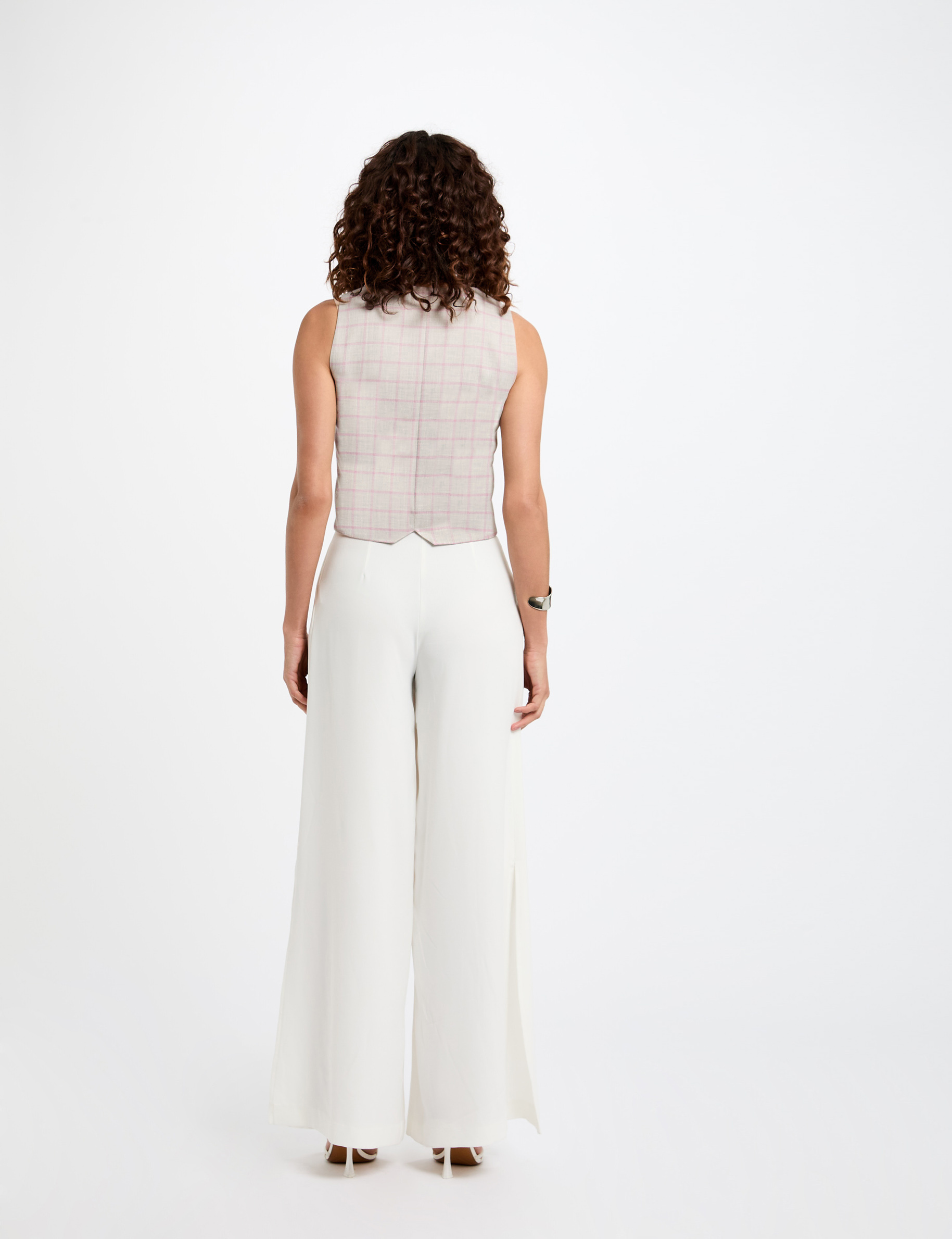 veston sans manches a carreaux multicolore femme mehrfarbig damen