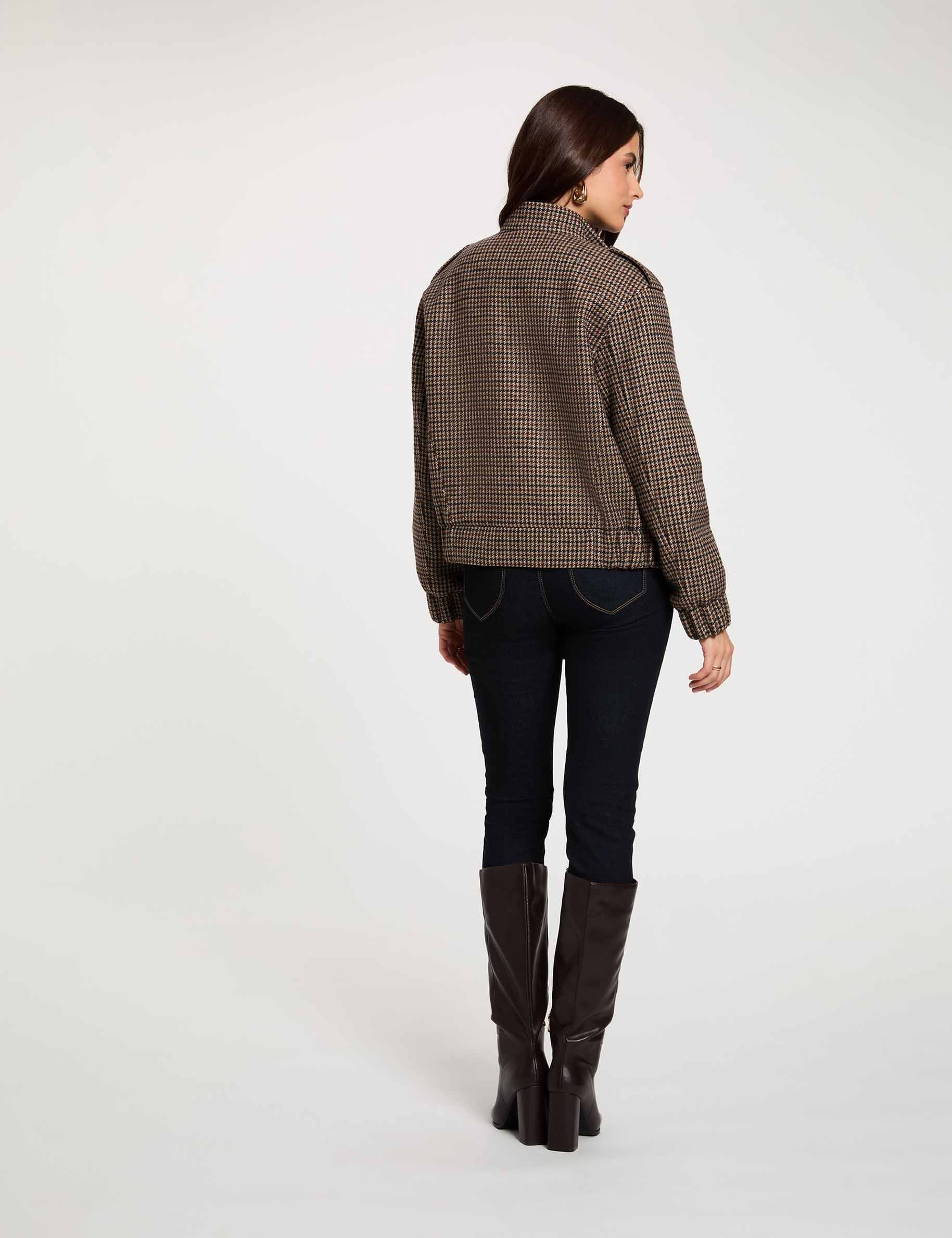 Tweedjacke mit Mao-Kragen mehrfarbig damen