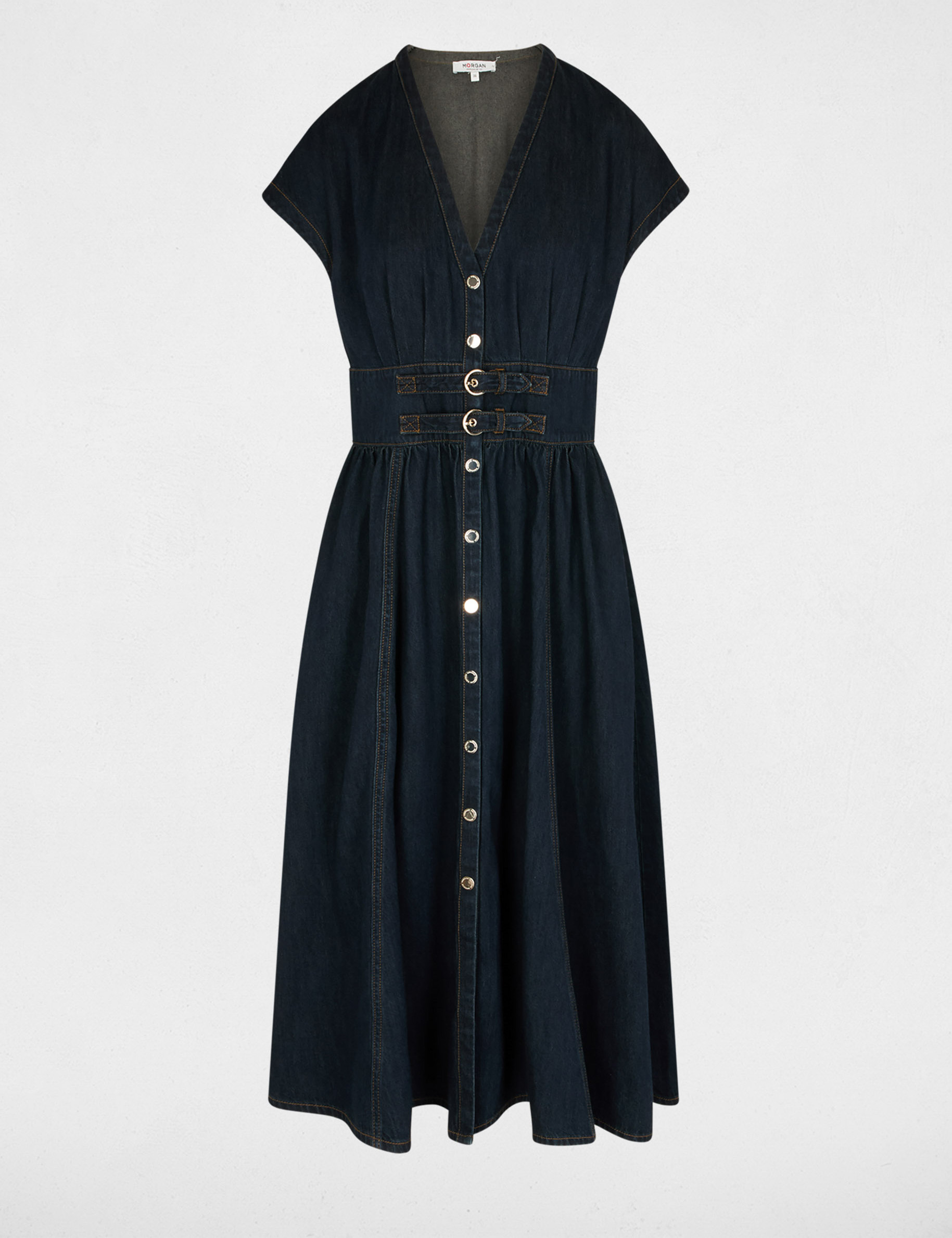 Midikleid aus Jeans blau damen