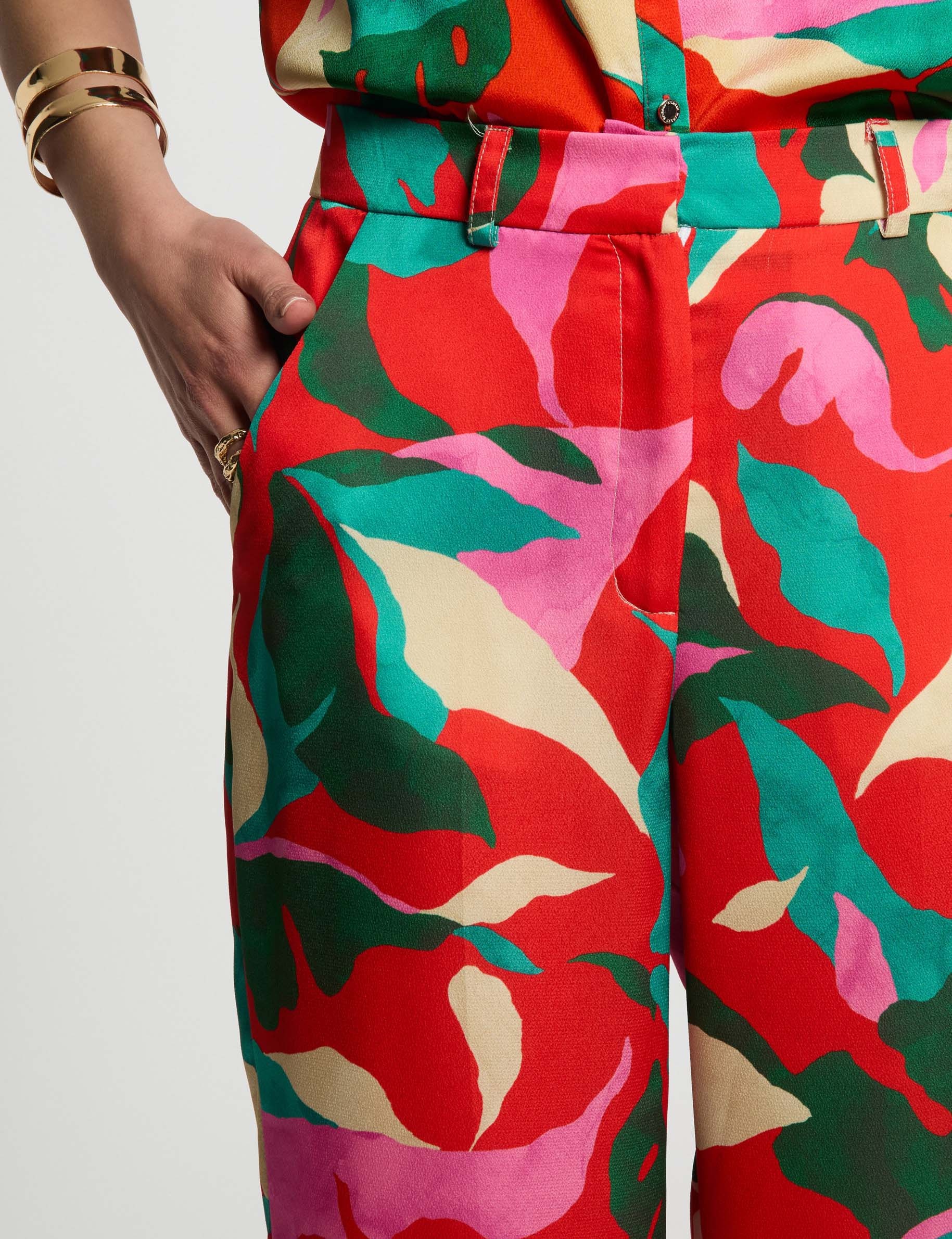 gerade bedruckte hose mehrfarbig damen Gerade bedruckte Hose mehrfarbig damen