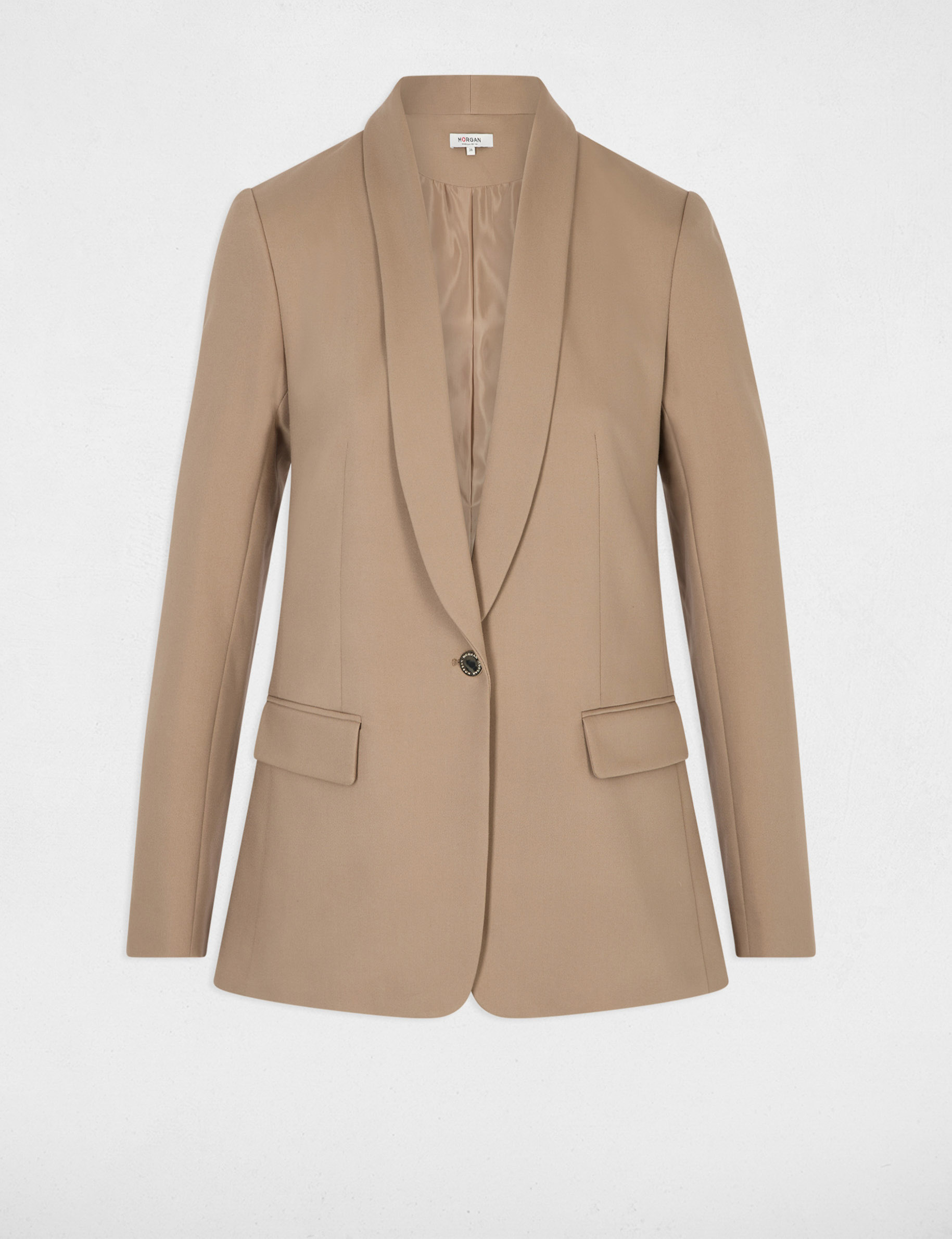 Kurze Jacke mit Schalkragen maulwurfsgrau damen