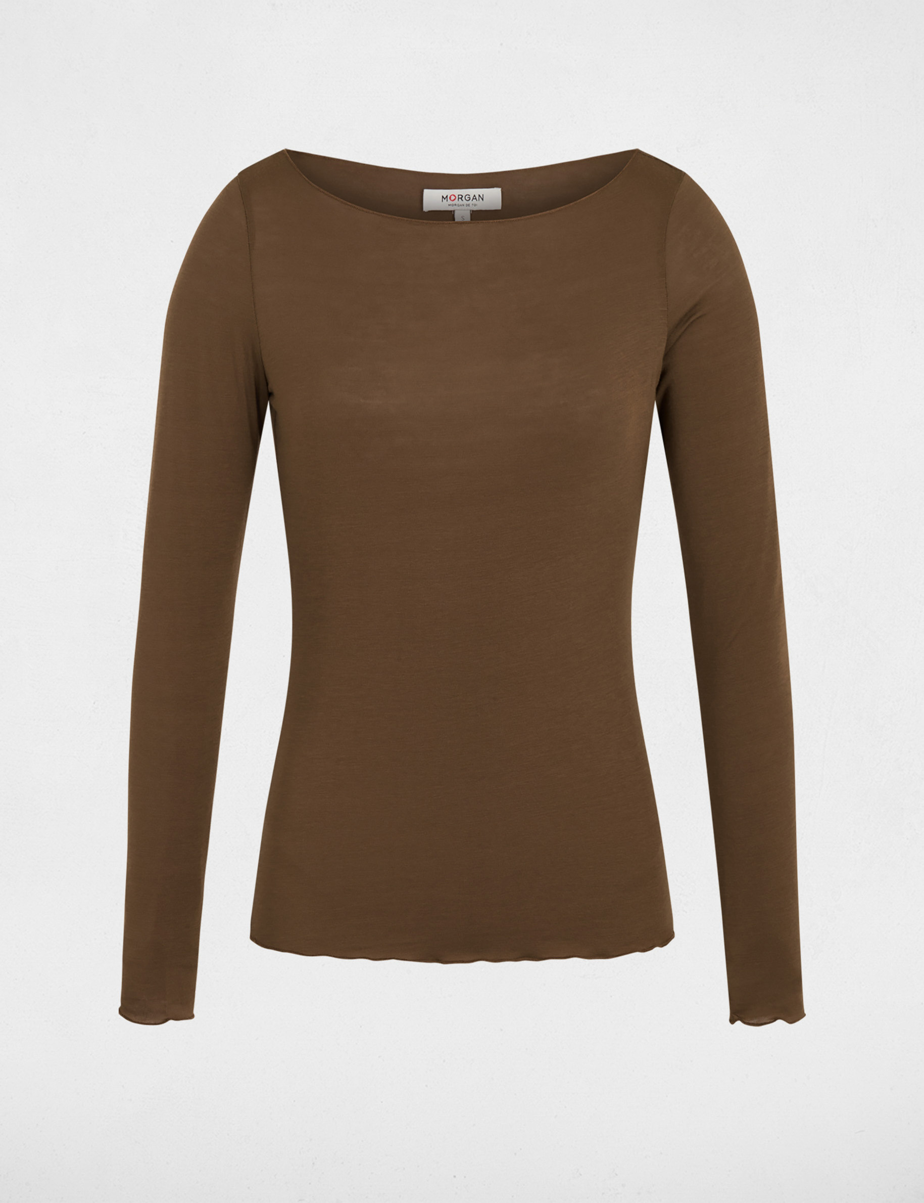 Langarm-T-Shirt khakigr&uuml;n damen