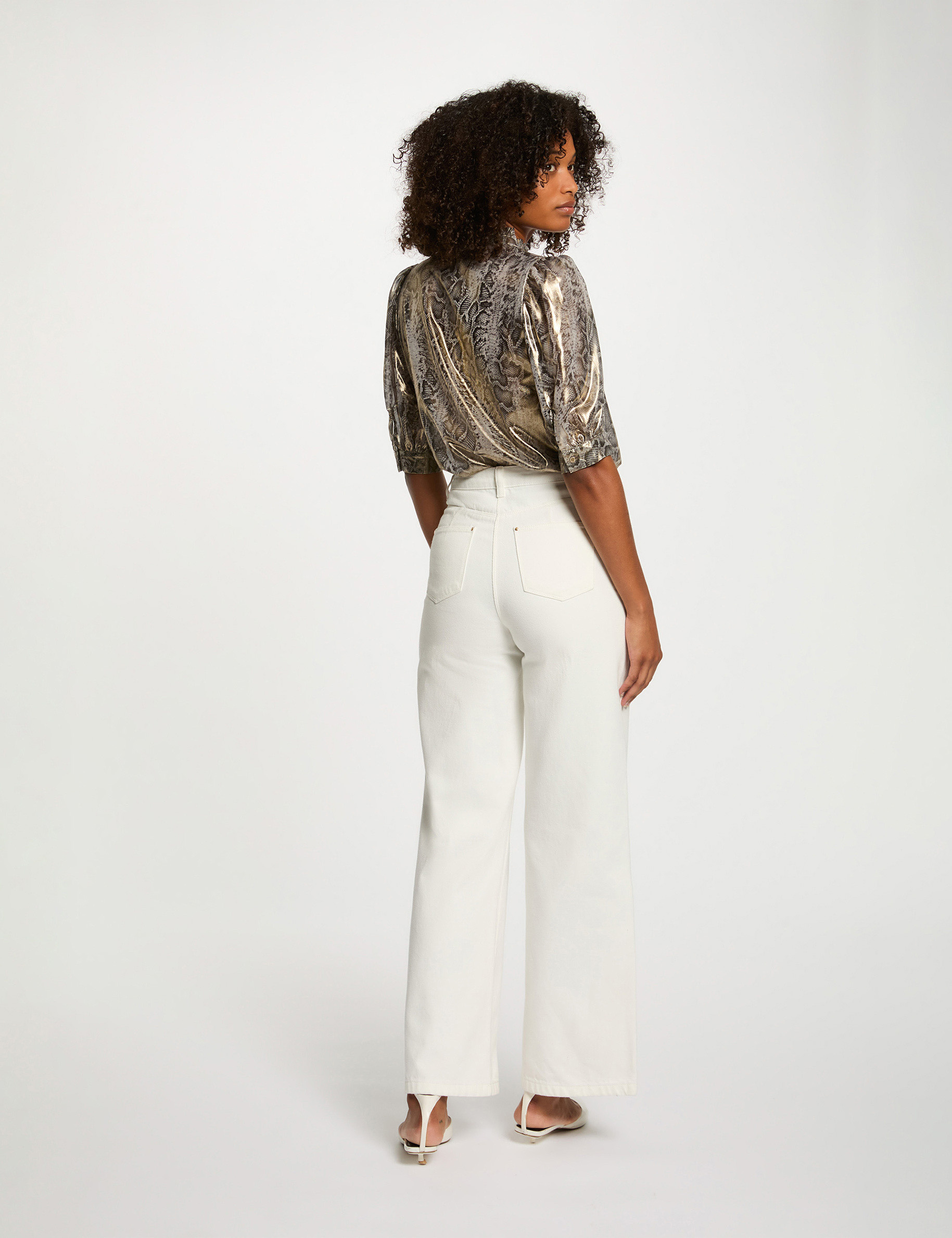 chemise ajustee manches bouffantes multicolore femme Chemise ajustée manches bouffantes multicolore femme