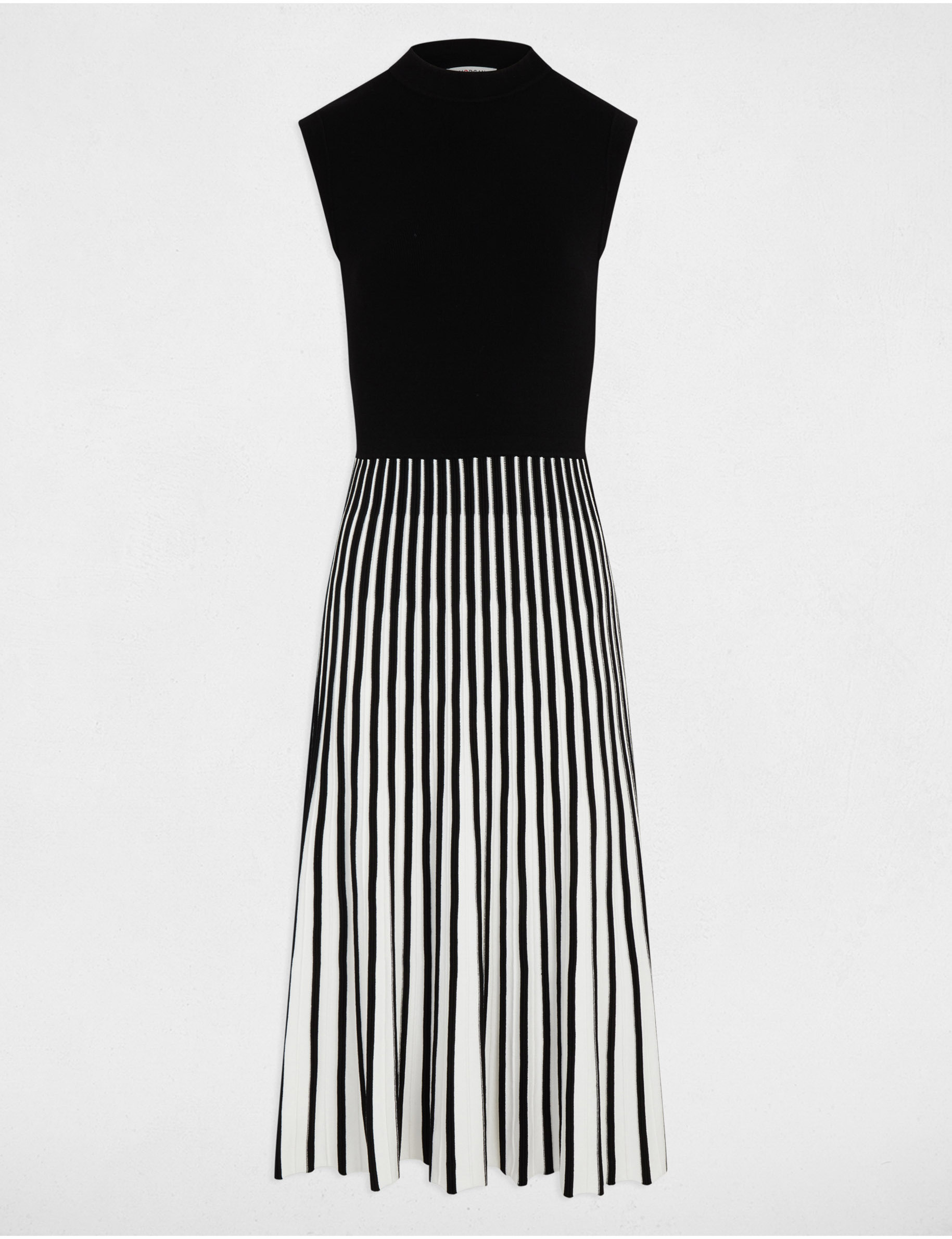 robe tricot trapeze plissee noir femme Robe tricot trapèze plissée noir femme