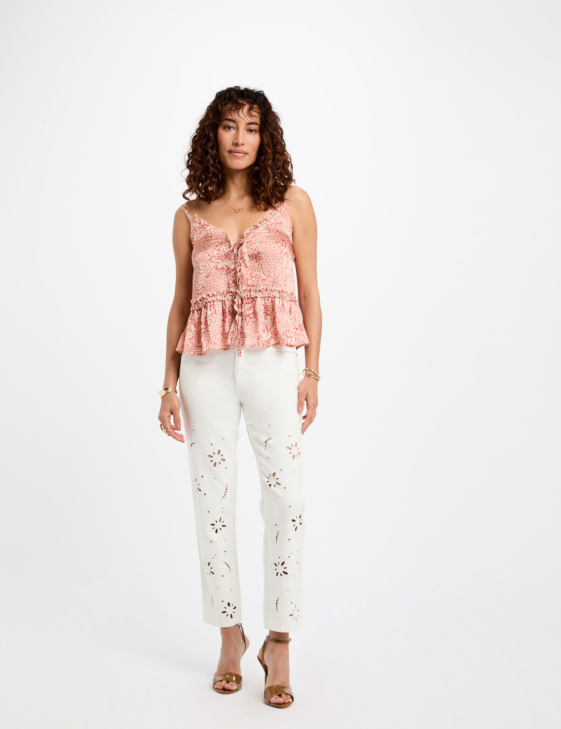 top bretelles imprime multicolore femme Top bretelles imprimé multicolore femme