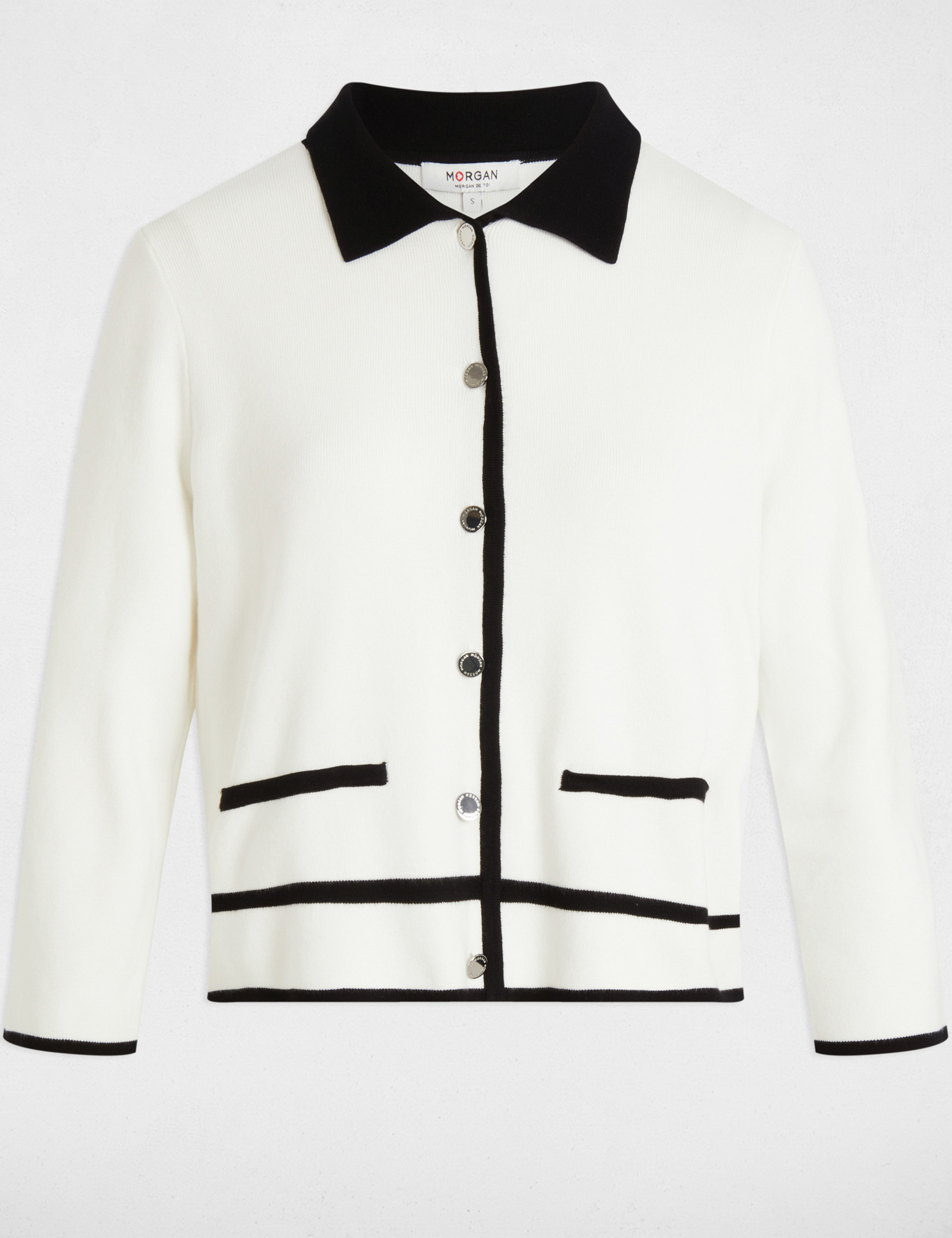 Gilet manches 3/4 blanc femme