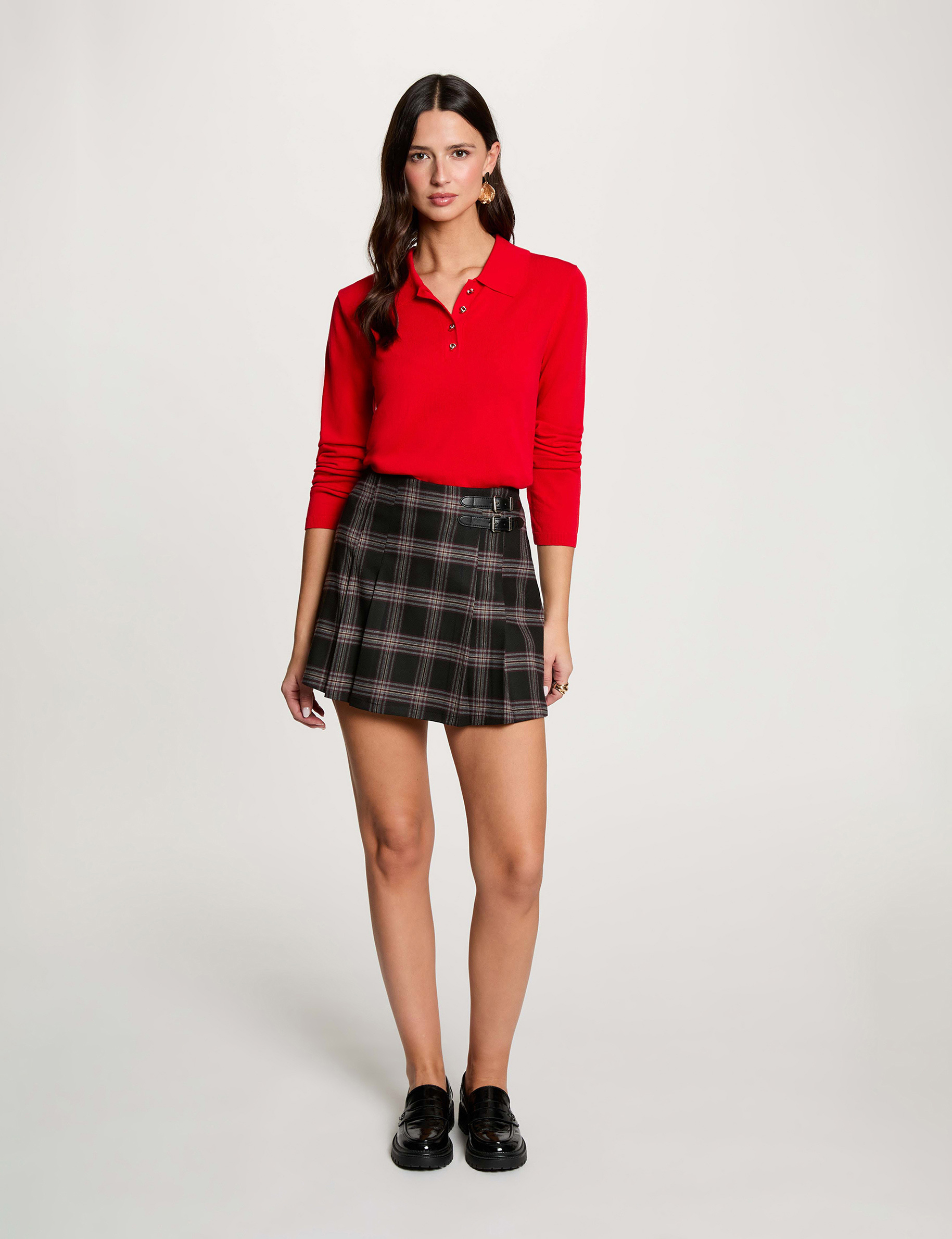 Pullover mit Reverskragen rot damen