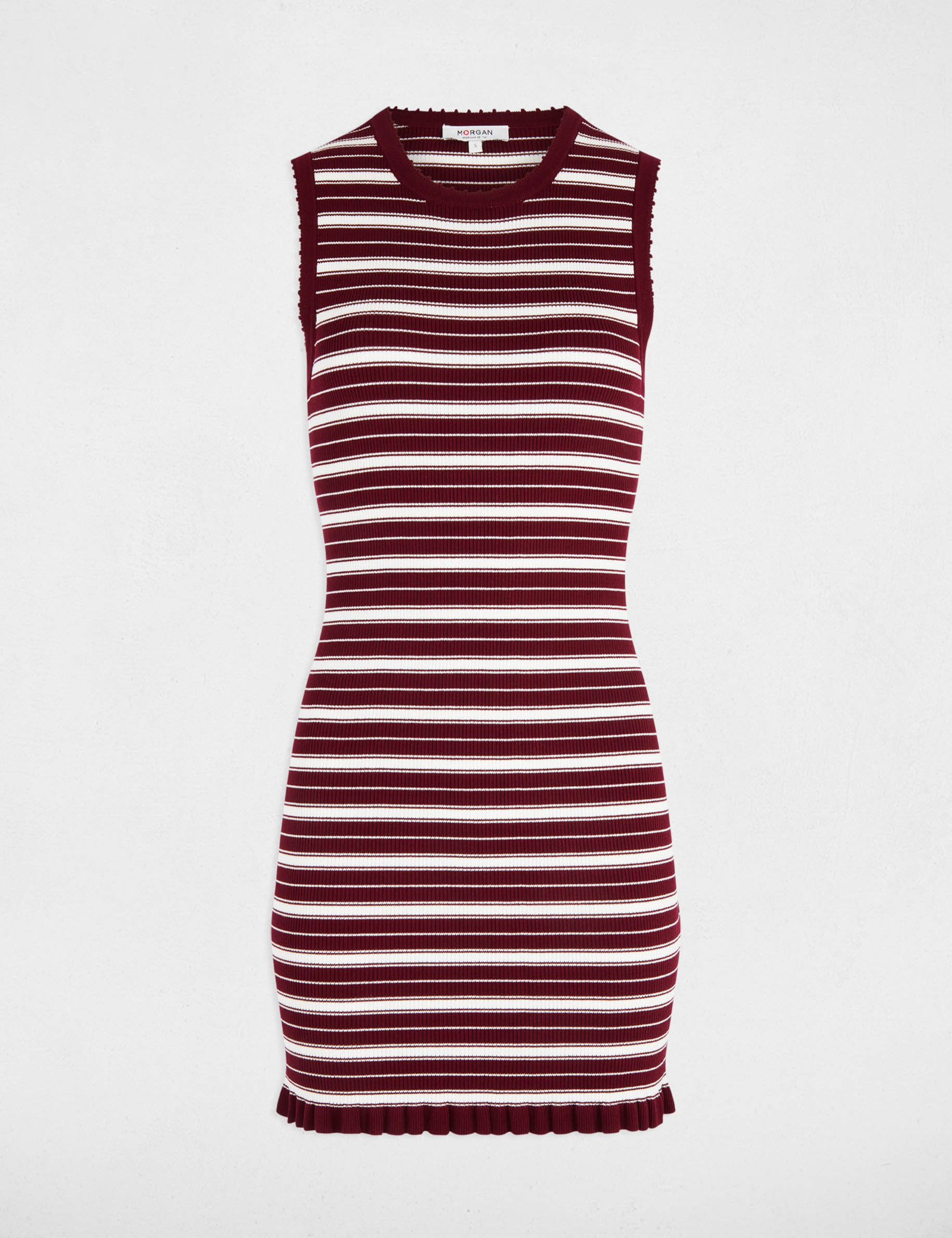 Strickkleid ohne &Auml;rmel bordeaux damen