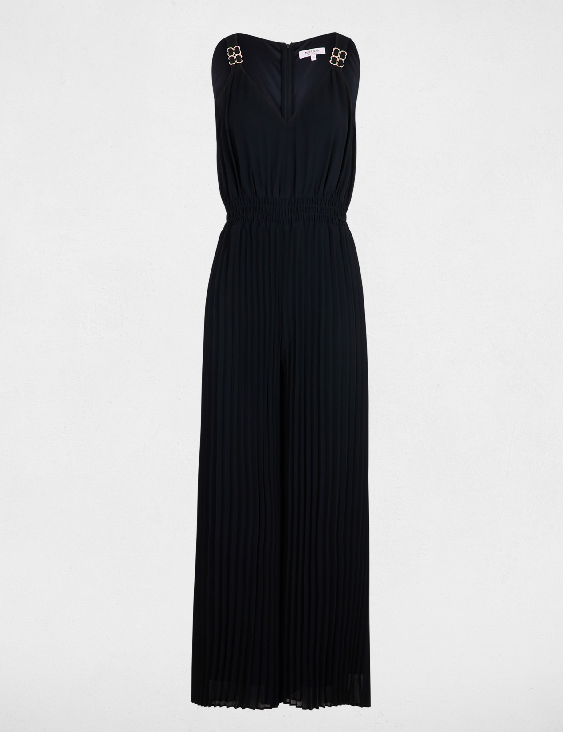 Plissierter Jumpsuit marineblau damen