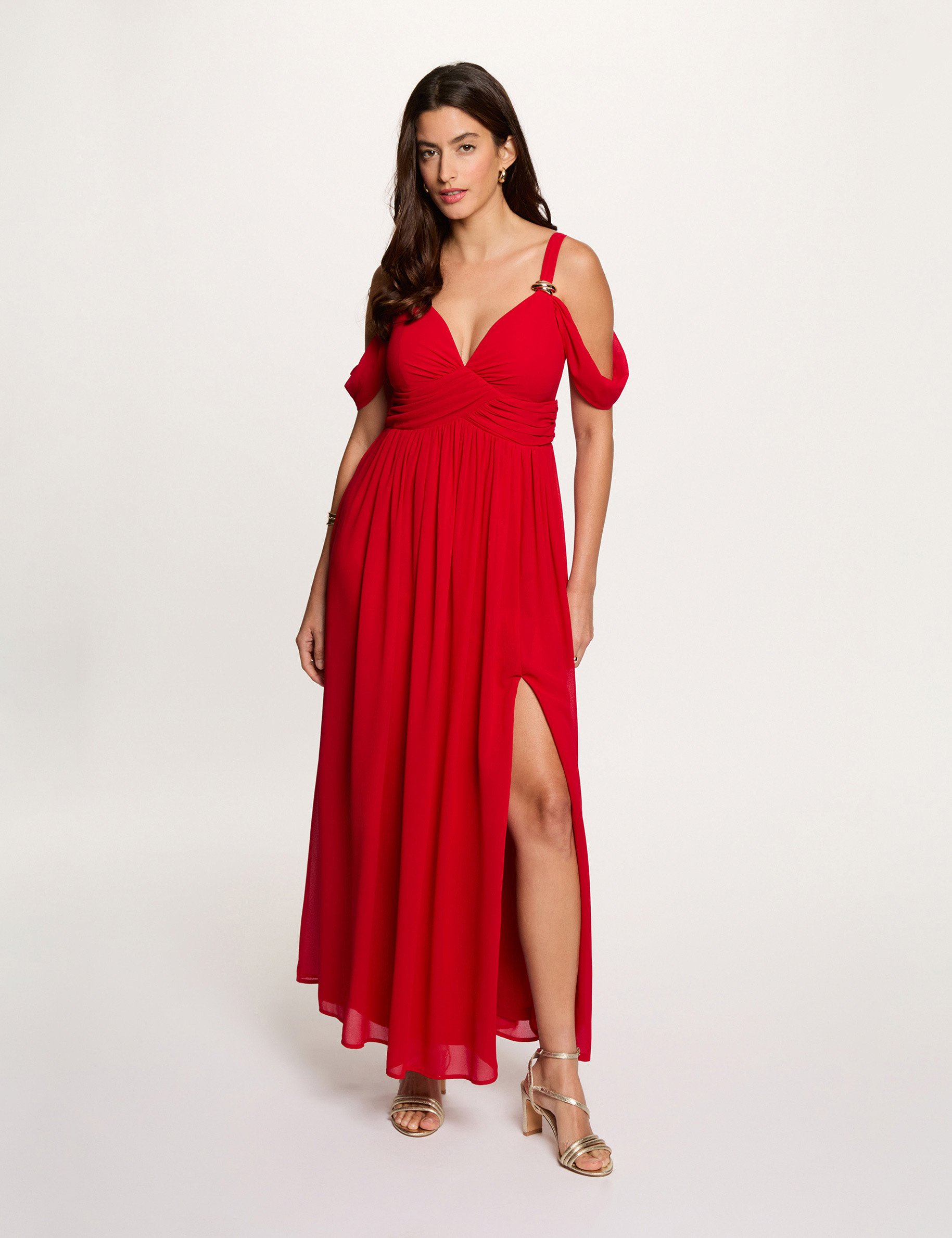 Robe longue rouge femme