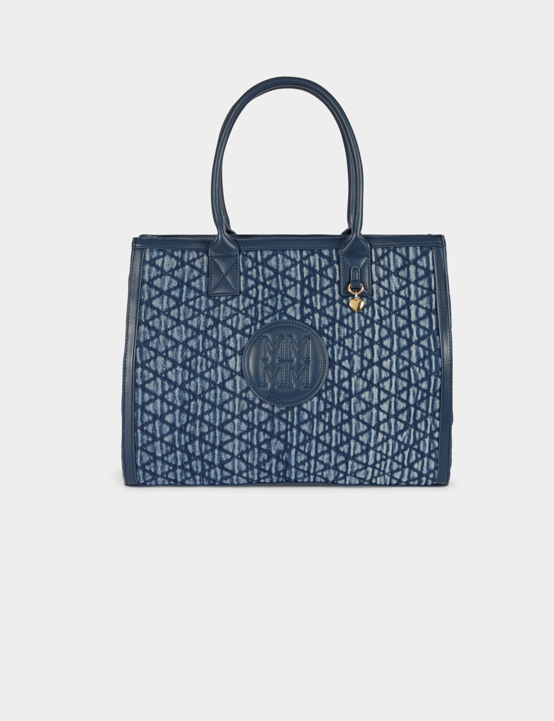 Sac cabas matelass&eacute; denim stone femme
