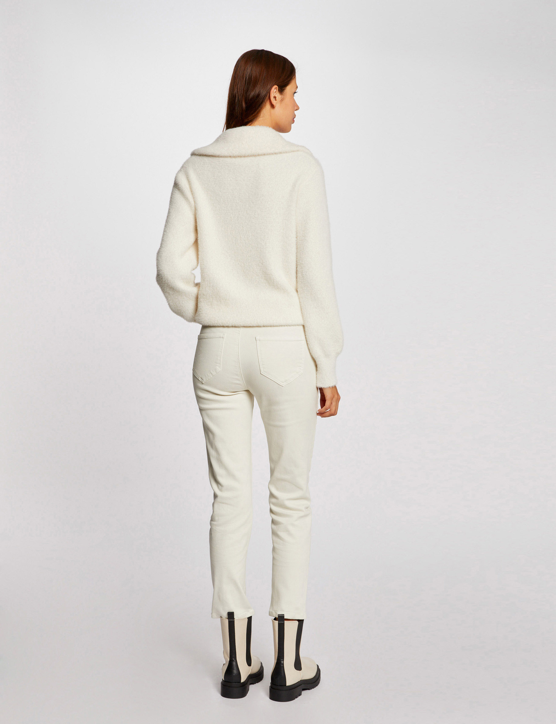 pullover und reiverschluss am kragen elfenbein damen Pullover und Reißverschluss am Kragen elfenbein damen
